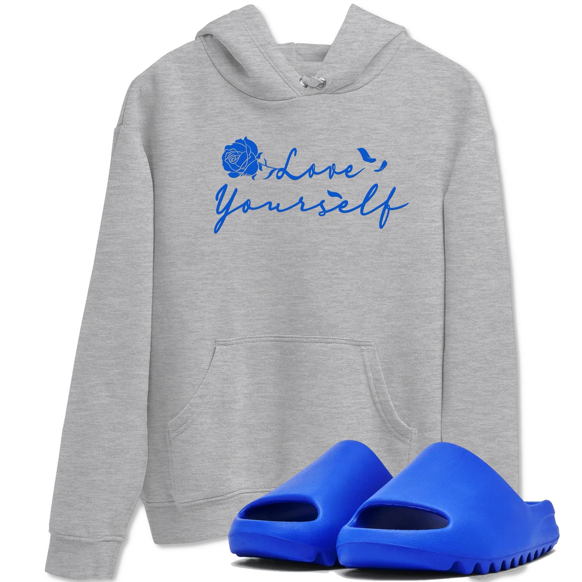 Love Yourself snkmatch Tees - Yeezy Slide Azure