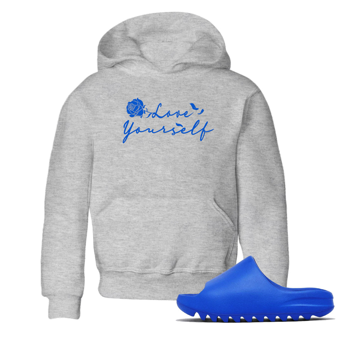 Love Yourself snkmatch Tees Kids - Yeezy Slide Azure