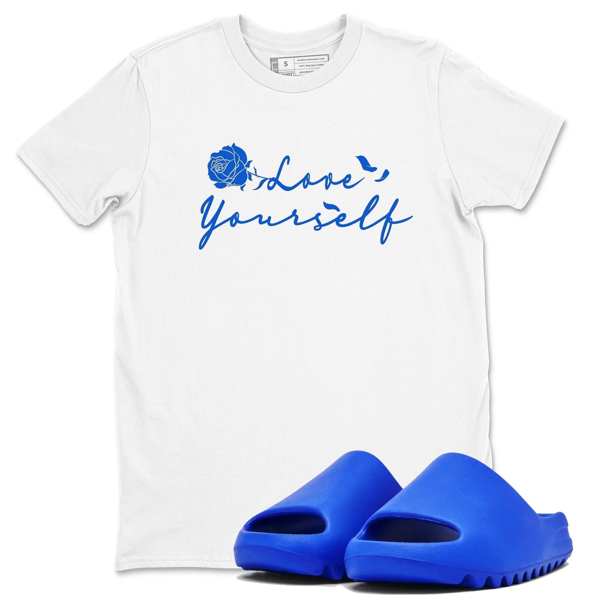 Love Yourself snkmatch Tees - Yeezy Slide Azure