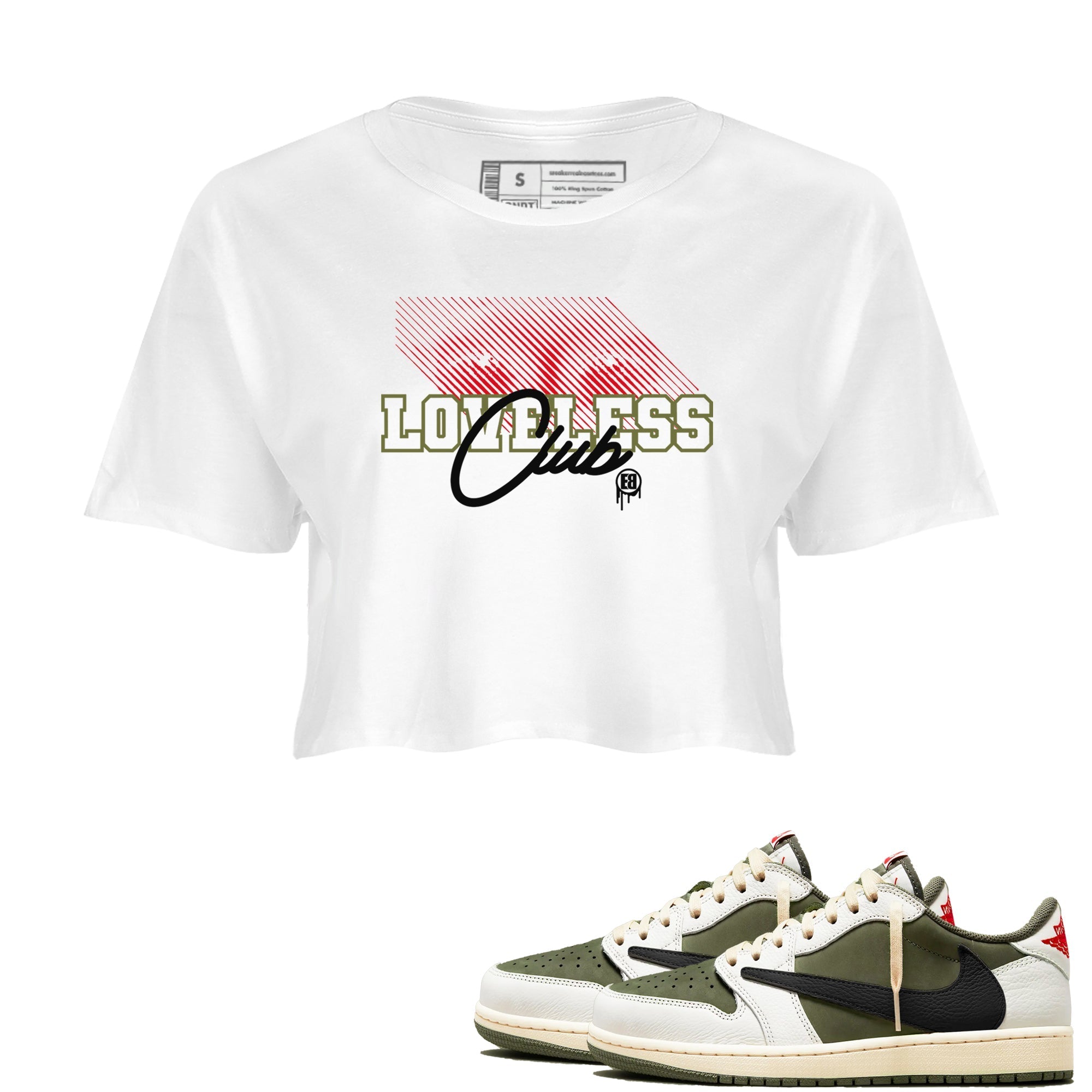 Loveless Club snkmatch Women's Top - Air Jordan 1 Travis Scott Medium Olive