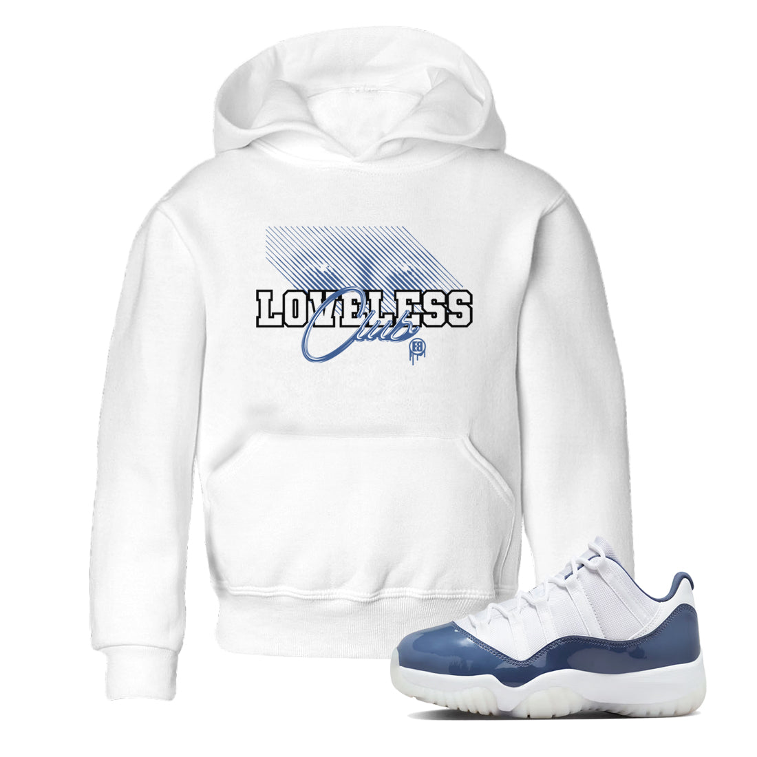 Loveless Club snkmatch Tees Kids - Air Jordan 11 Diffused Blue