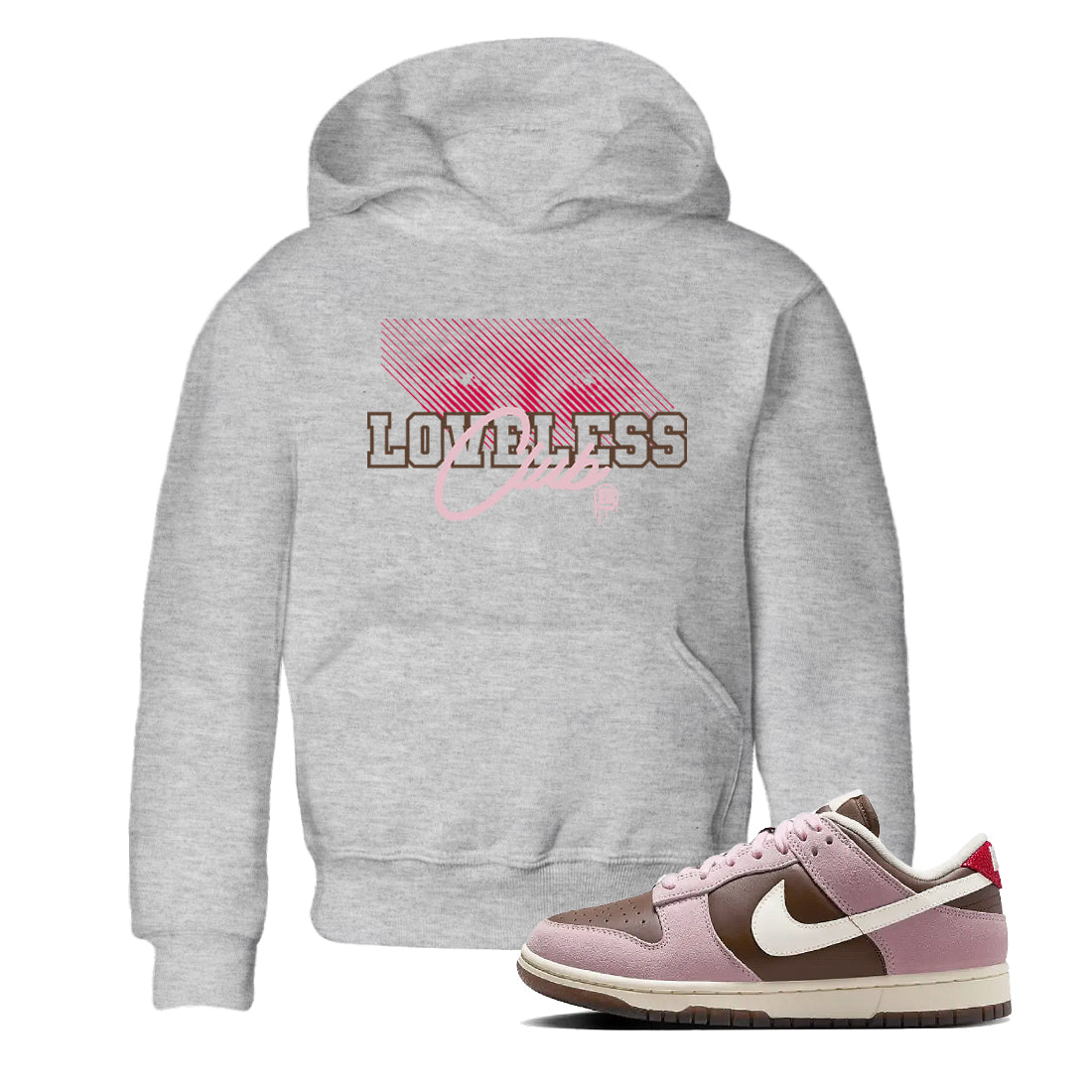Loveless Club snkmatch Tees Kids - Dunk Cacao Wow And Pink Foam