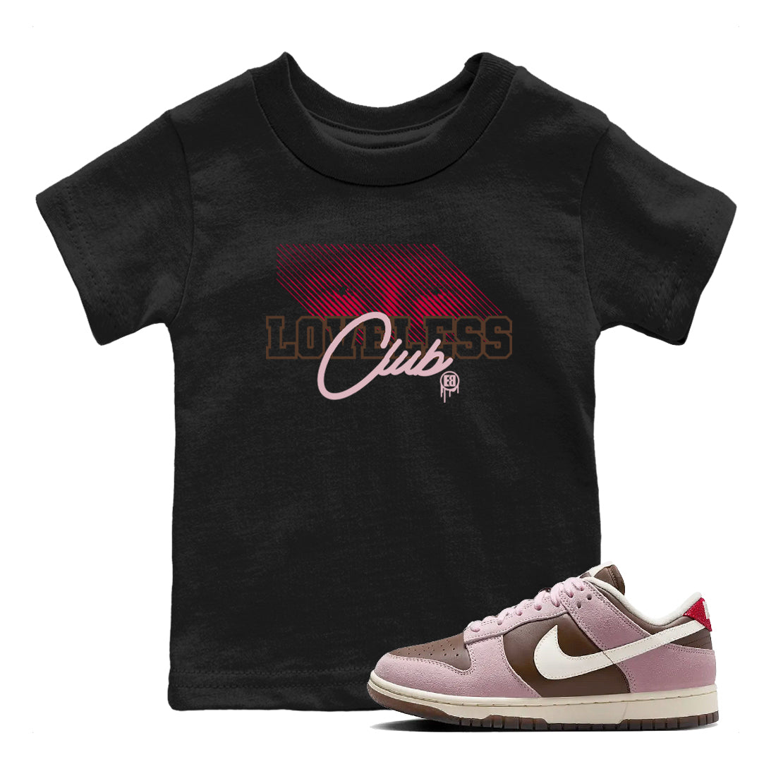 Loveless Club snkmatch Tees Kids - Dunk Cacao Wow And Pink Foam