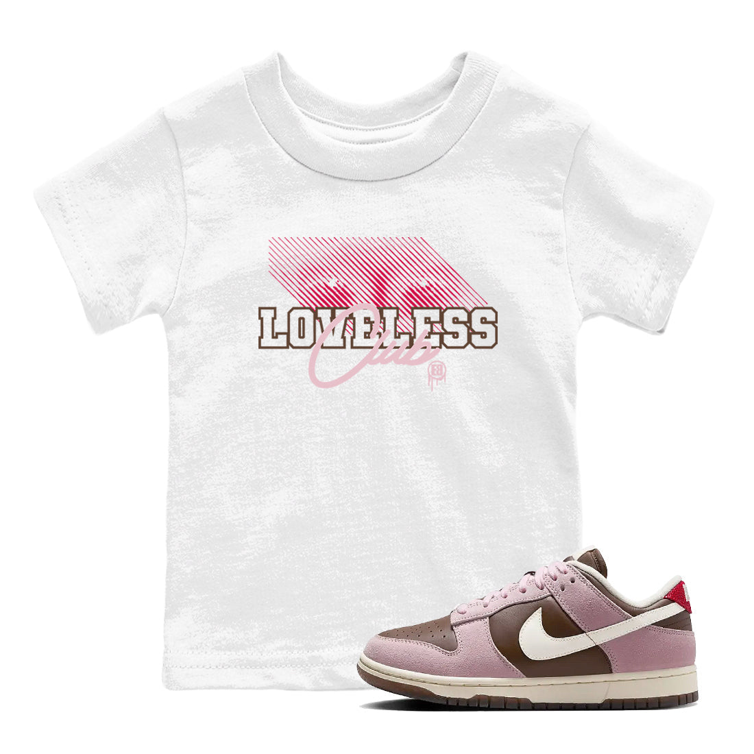 Loveless Club snkmatch Tees Kids - Dunk Cacao Wow And Pink Foam