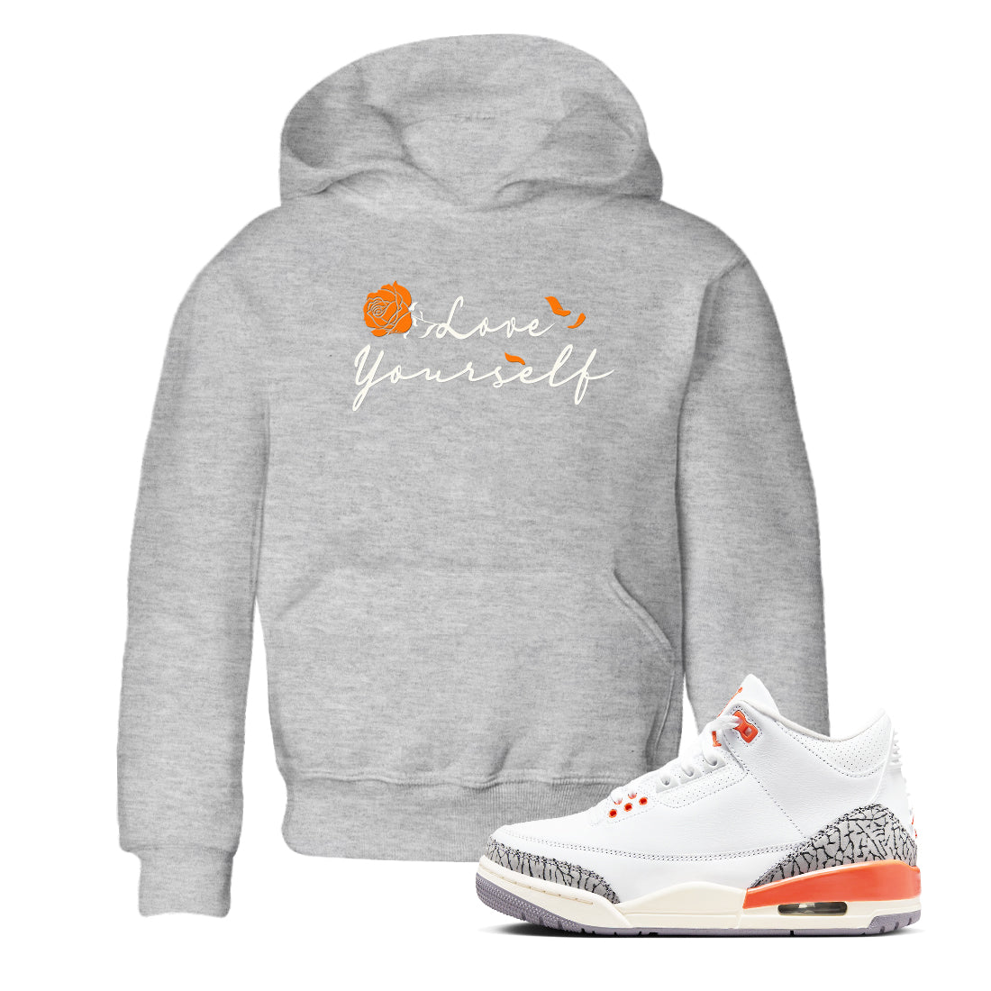 Love Yourself snkmatch Tees Kids - Air Jordan 3 Georgia Peach