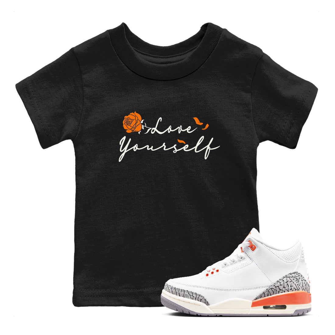 Love Yourself snkmatch Tees Kids - Air Jordan 3 Georgia Peach