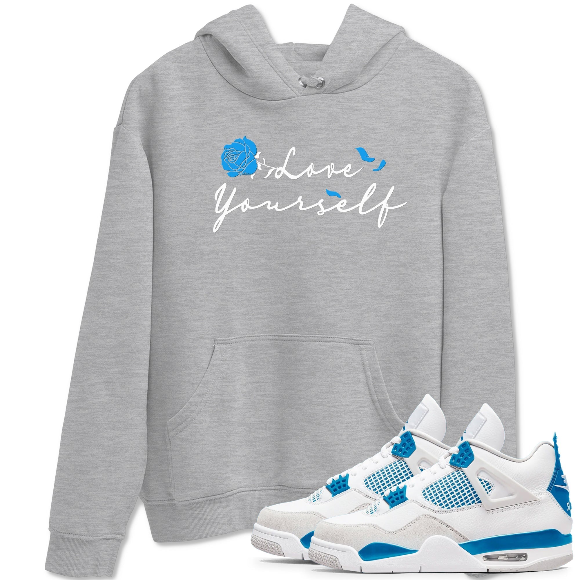 Love Yourself snkmatch Tees - Air Jordan 4 Military Blue
