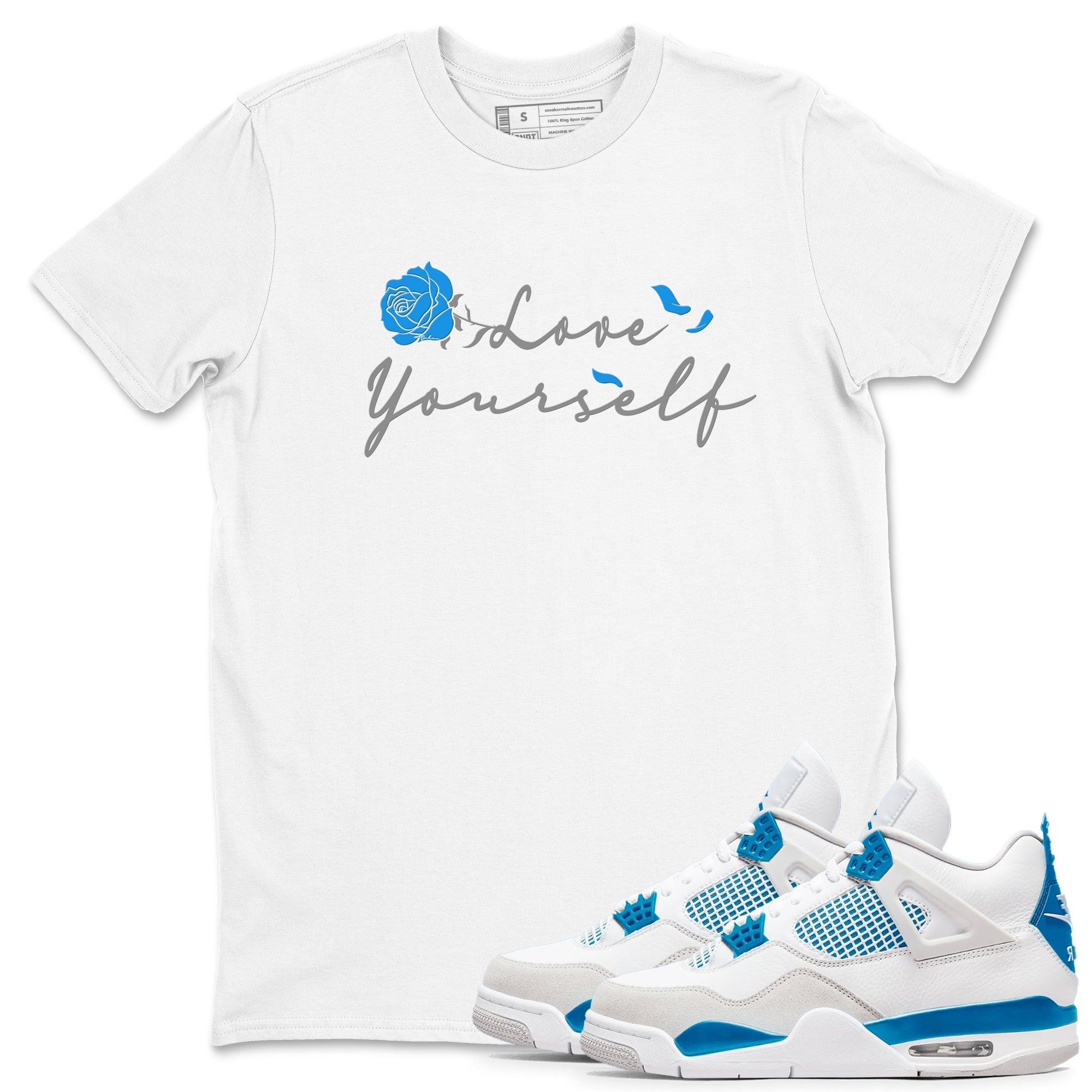 Love Yourself snkmatch Tees - Air Jordan 4 Military Blue