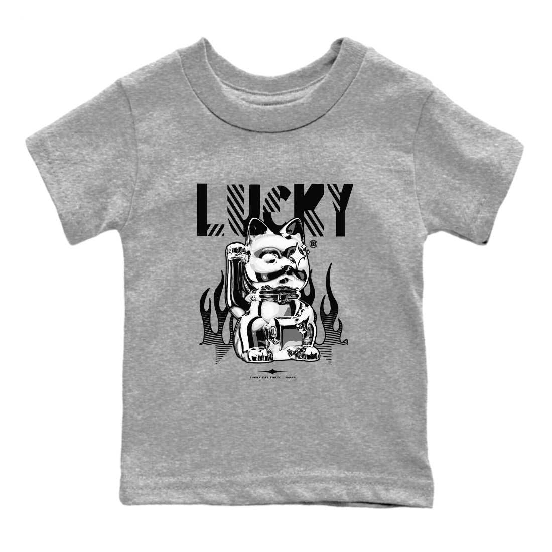 Lucky Cat snkmatch Tees Kids - Air Jordan 4 White Thunder