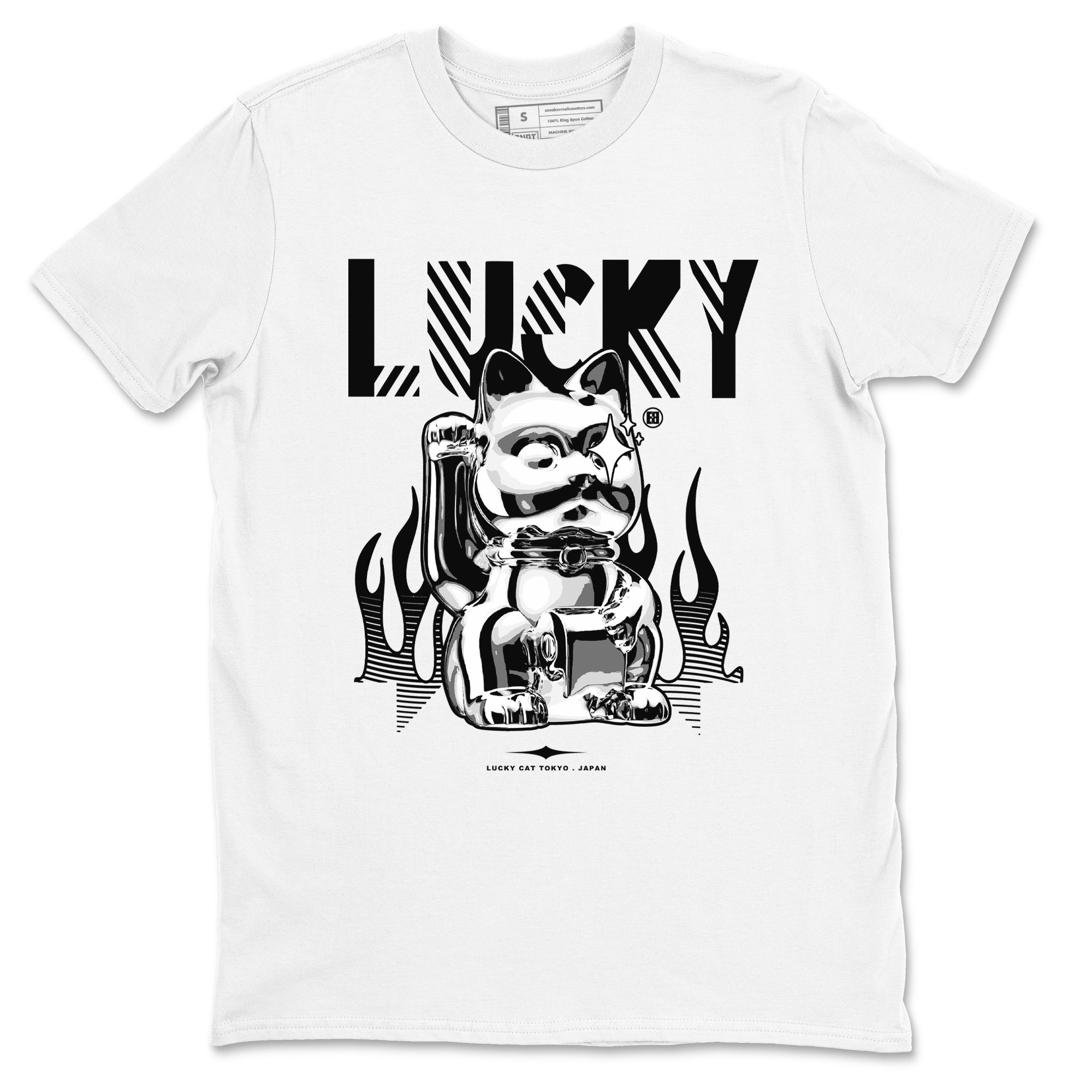 Lucky Cat snkmatch Tees - Air Jordan 4 White Thunder