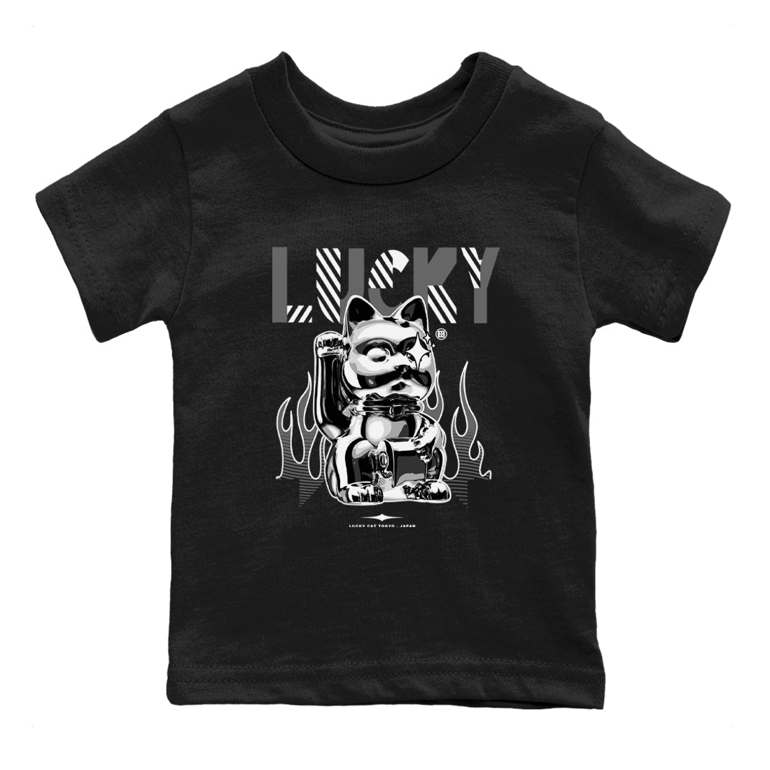 Lucky Cat snkmatch Tees Kids - Air Jordan 5 Black Cat