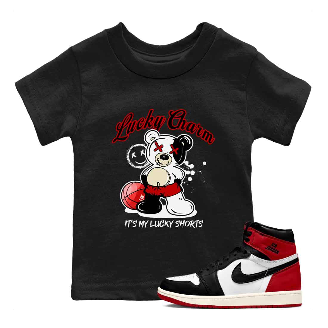 Lucky Charm snkmatch Tees Kids - Air Jordan 1 Black Toe