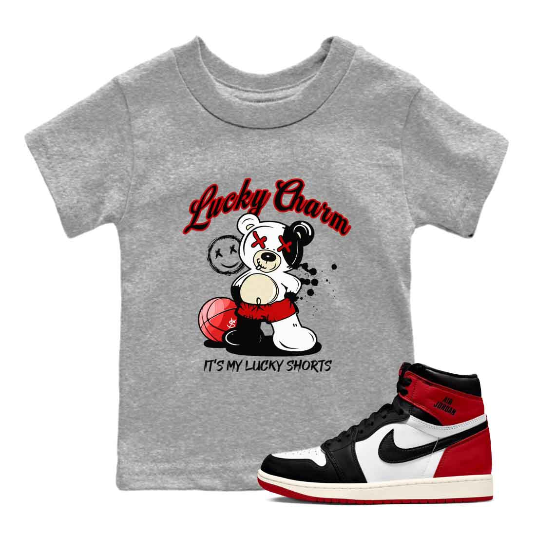 Lucky Charm snkmatch Tees Kids - Air Jordan 1 Black Toe