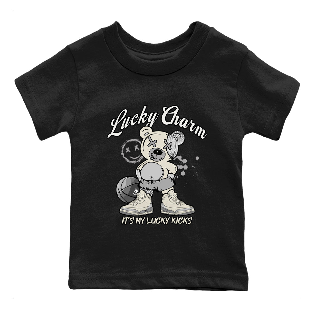 Lucky Charm snkmatch Tees Kids - Air Jordan 3 Sail and Cement Grey