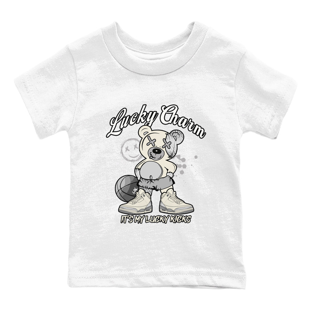 Lucky Charm snkmatch Tees Kids - Air Jordan 3 Sail and Cement Grey