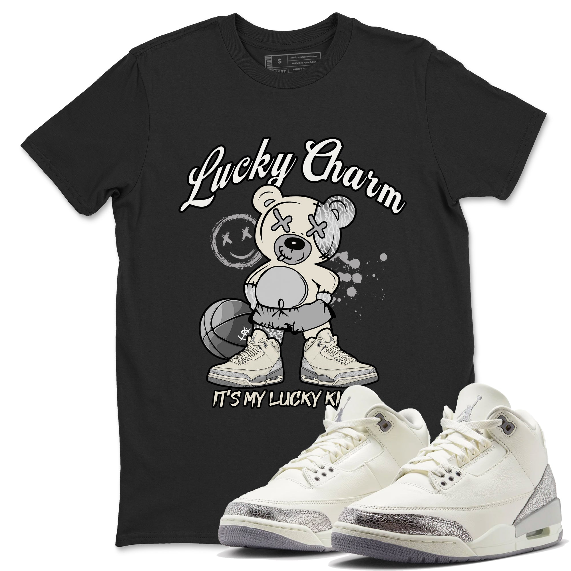Lucky Charm snkmatch Tees - Air Jordan 3 Sail and Cement Grey