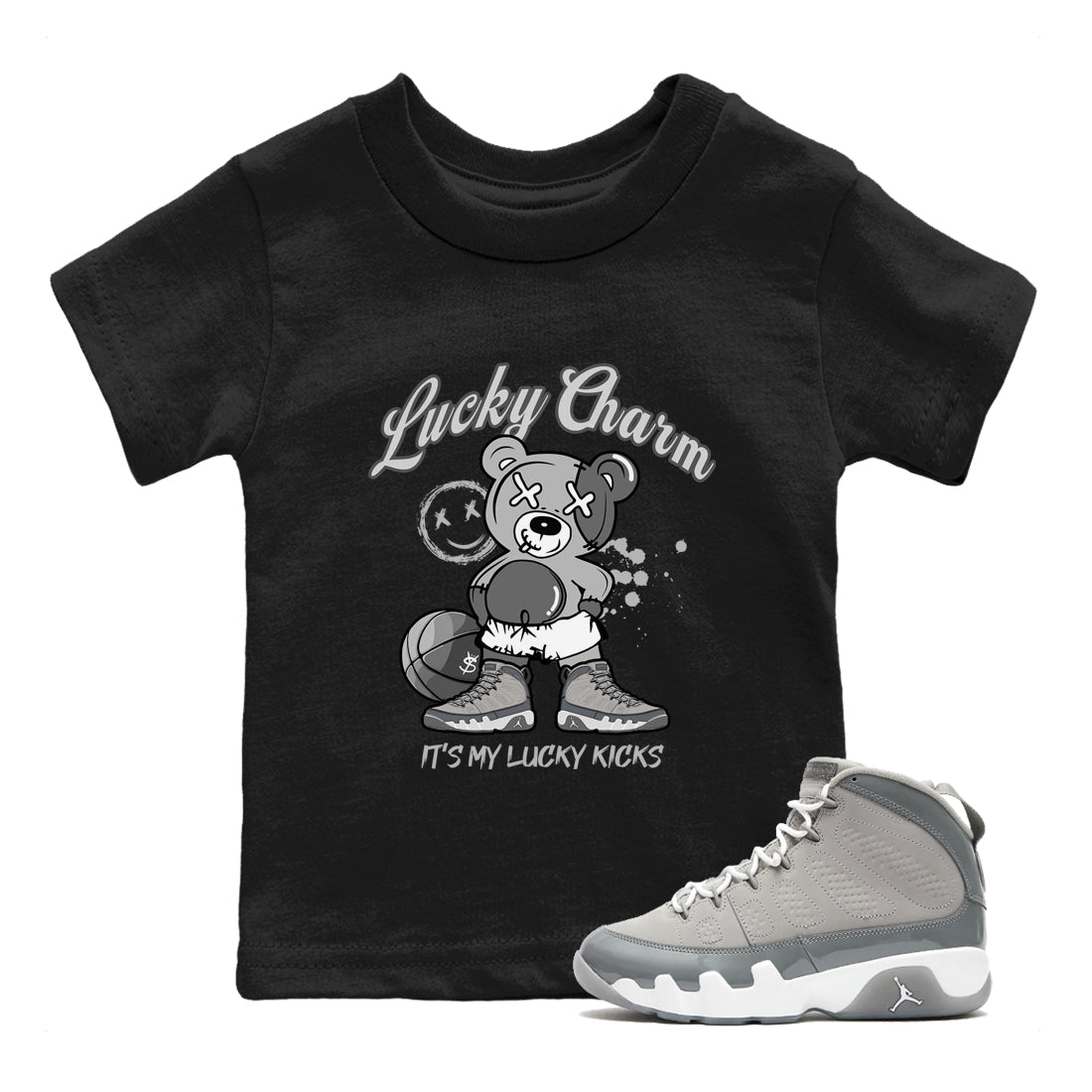 Lucky Charm snkmatch Tees Kids - Air Jordan 9 Cool Grey