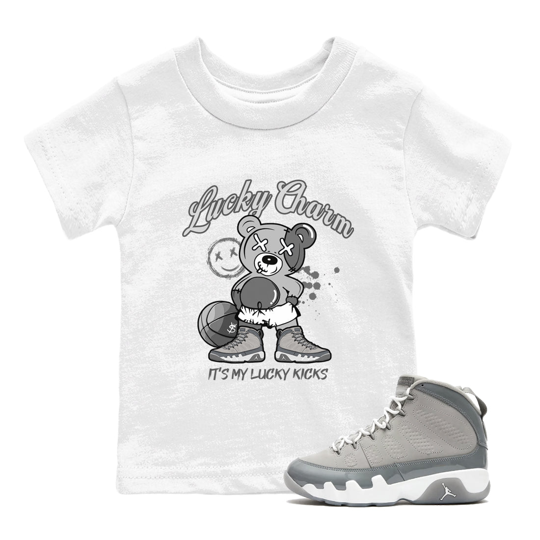 Lucky Charm snkmatch Tees Kids - Air Jordan 9 Cool Grey