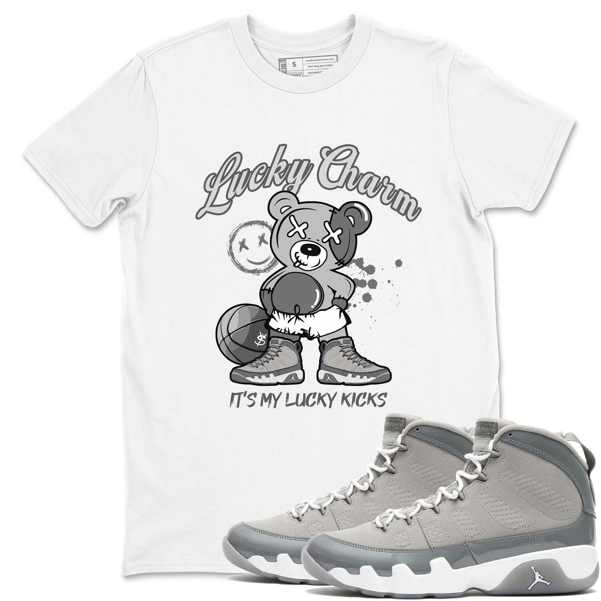 Lucky Charm snkmatch Tees - Air Jordan 9 Cool Grey
