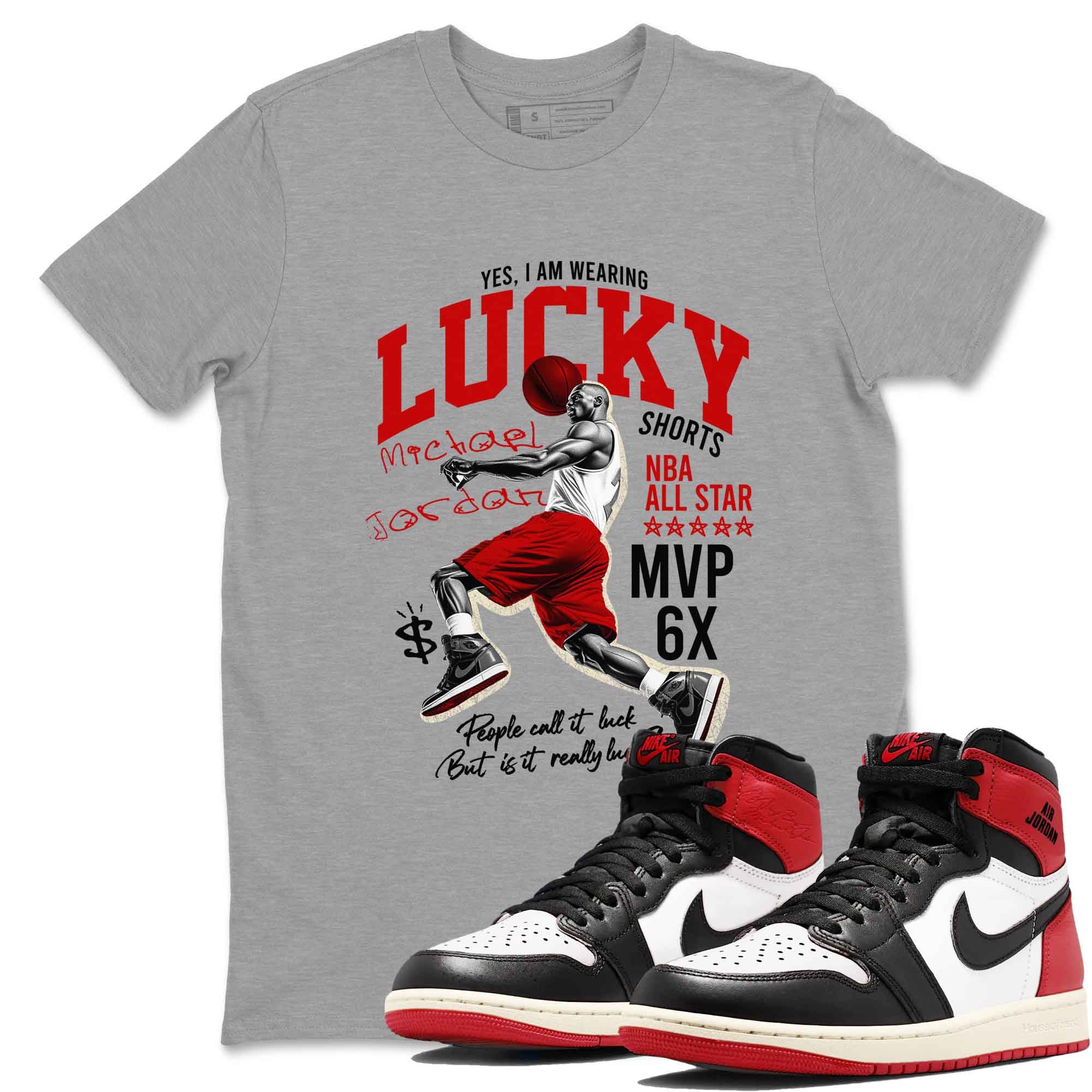 Lucky Player snkmatch Tees - Air Jordan 1 Black Toe