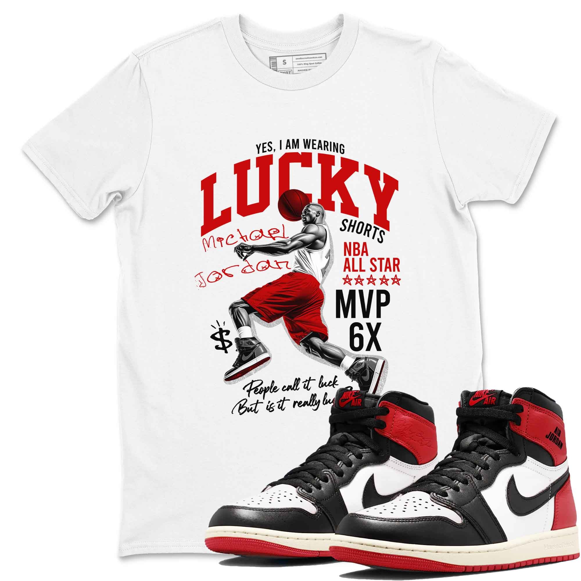 Lucky Player snkmatch Tees - Air Jordan 1 Black Toe