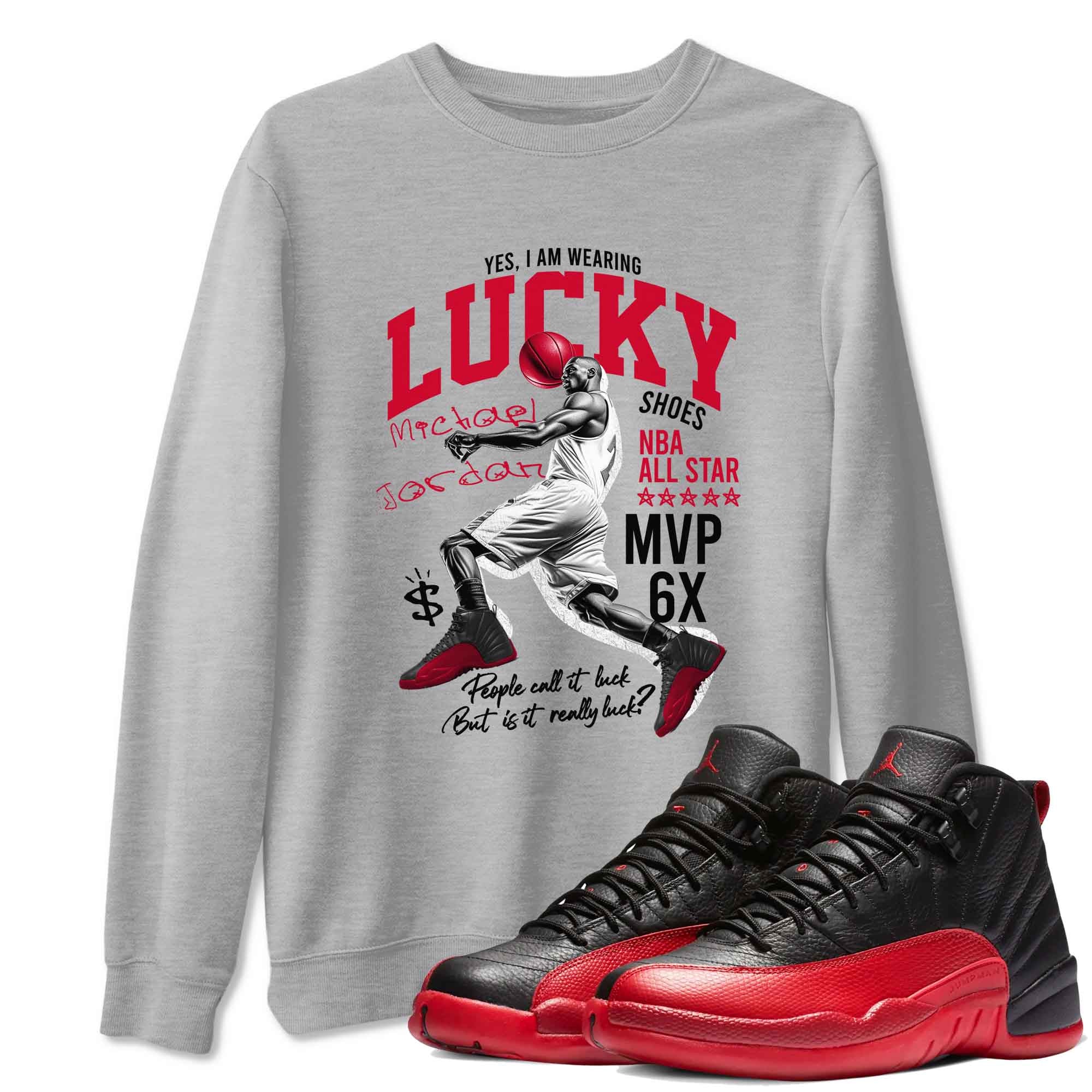 Lucky Player snkmatch Tees - Air Jordan 12 Flu Game