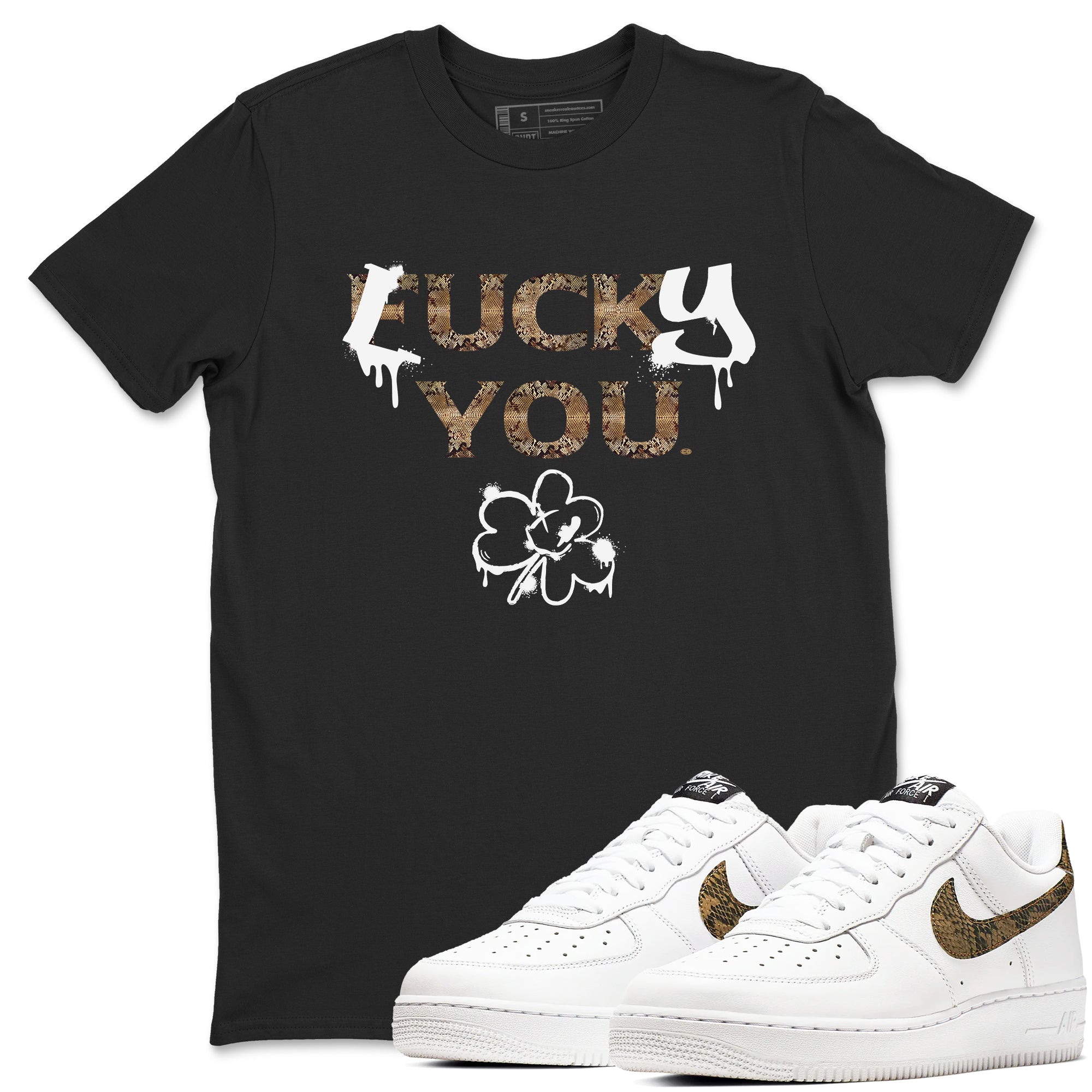 Lucky You snkmatch Tees - Air Force1 Ivory Snake