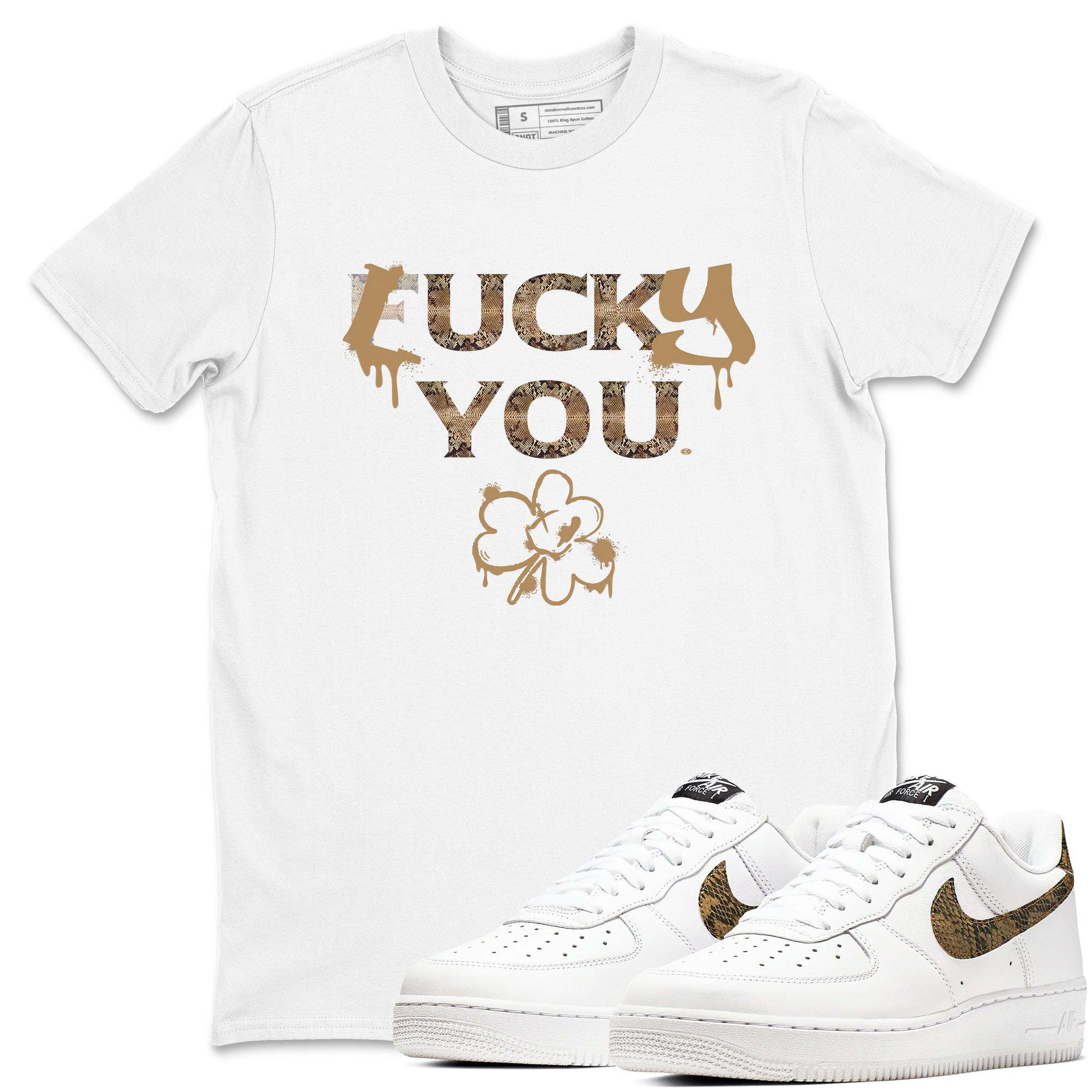 Lucky You snkmatch Tees - Air Force1 Ivory Snake