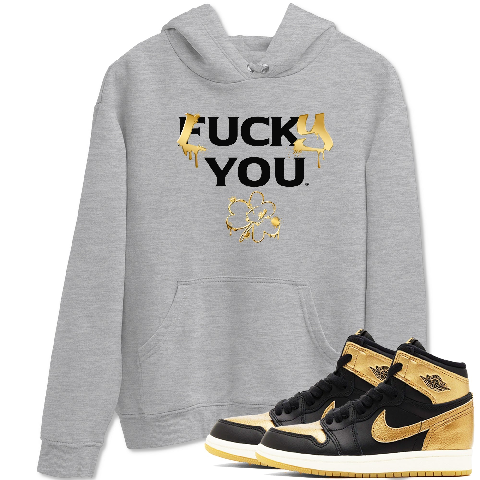 Lucky You snkmatch Tees - Air Jordan 1 Black Metallic Gold