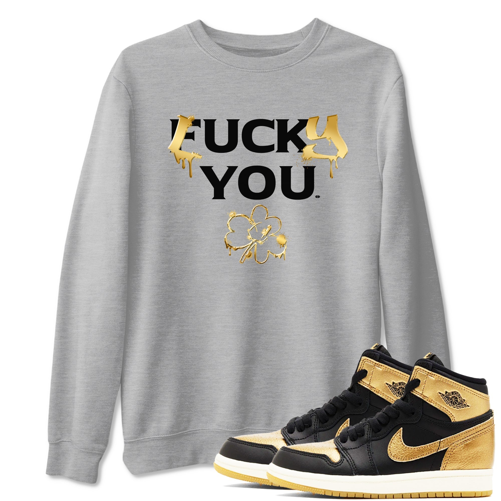 Lucky You snkmatch Tees - Air Jordan 1 Black Metallic Gold