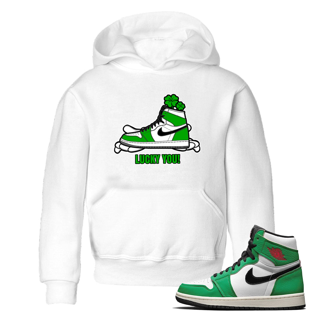 Lucky You snkmatch Tee Kids - Air Jordan 1 Lucky Green