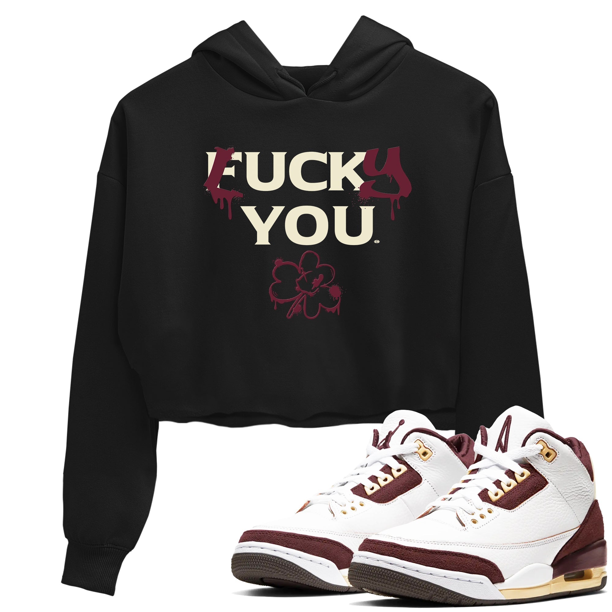 Lucky You snkmatch Women's Top - Air Jordan 3 A Ma Maniere x Burgundy Crush