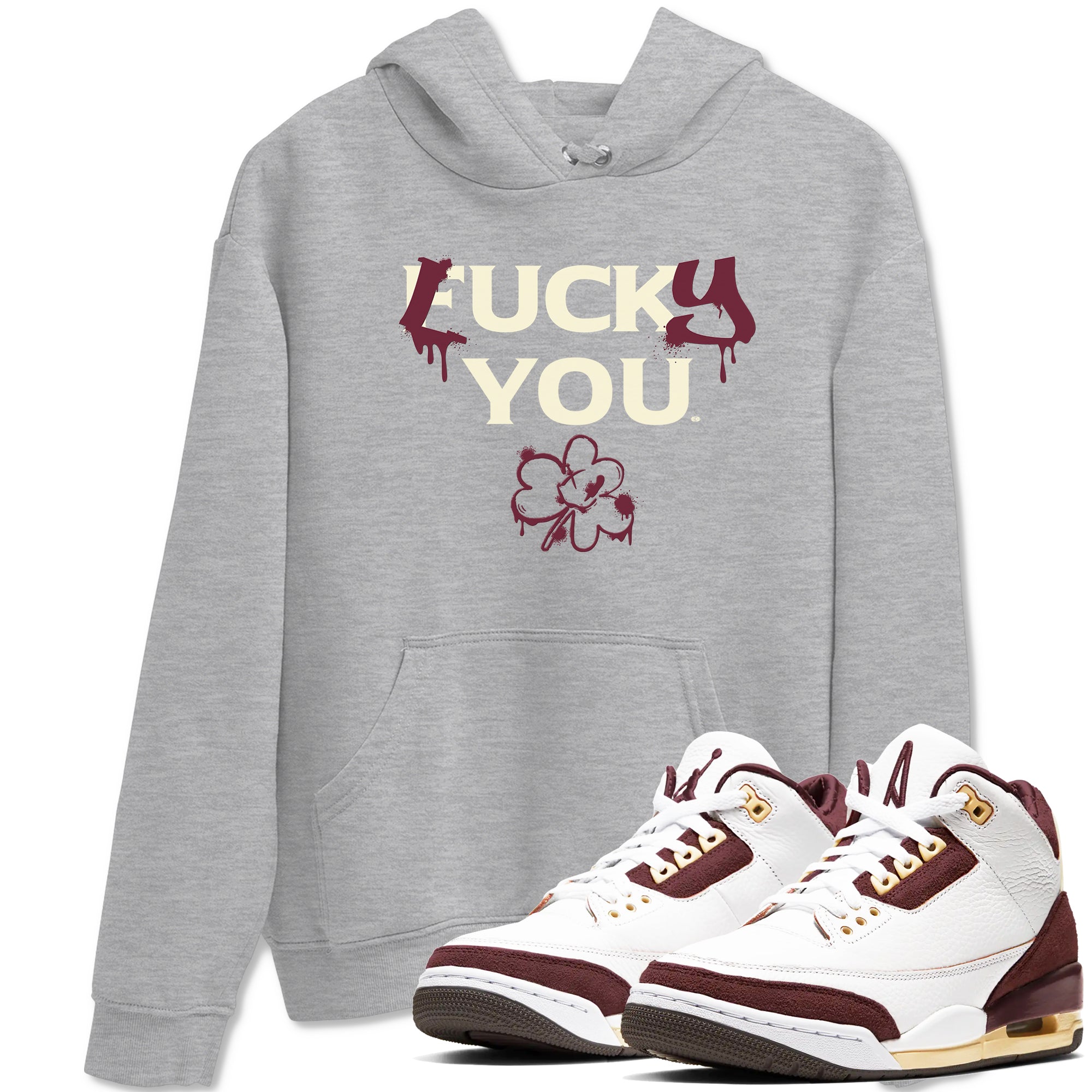 Lucky You snkmatch Tees - Air Jordan 3 A Ma Maniere x Burgundy Crush