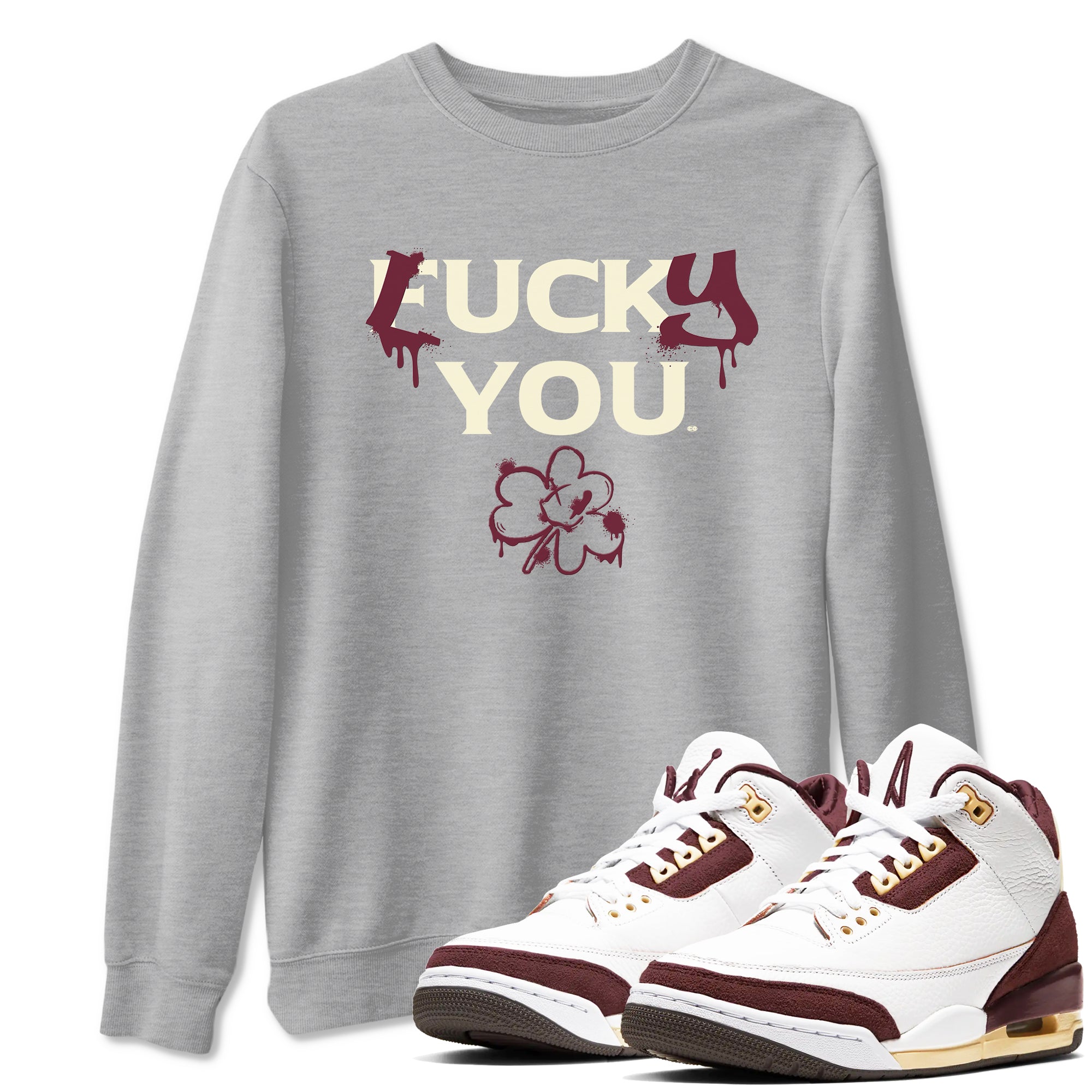 Lucky You snkmatch Tees - Air Jordan 3 A Ma Maniere x Burgundy Crush