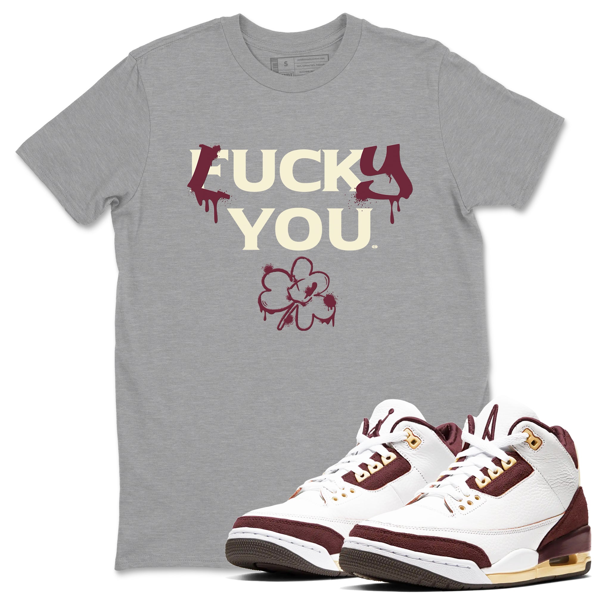 Lucky You snkmatch Tees - Air Jordan 3 A Ma Maniere x Burgundy Crush