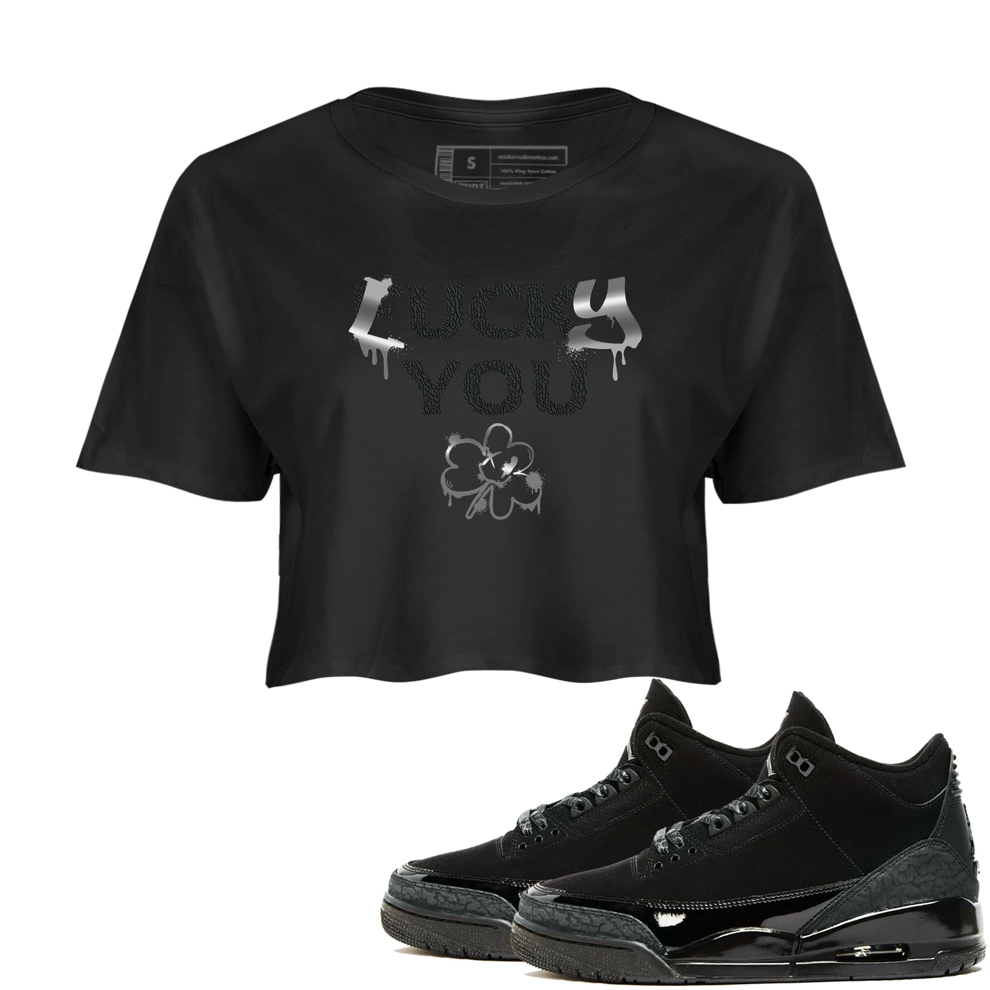 Lucky You snkmatch Women's Top - Air Jordan 3 Black Cat