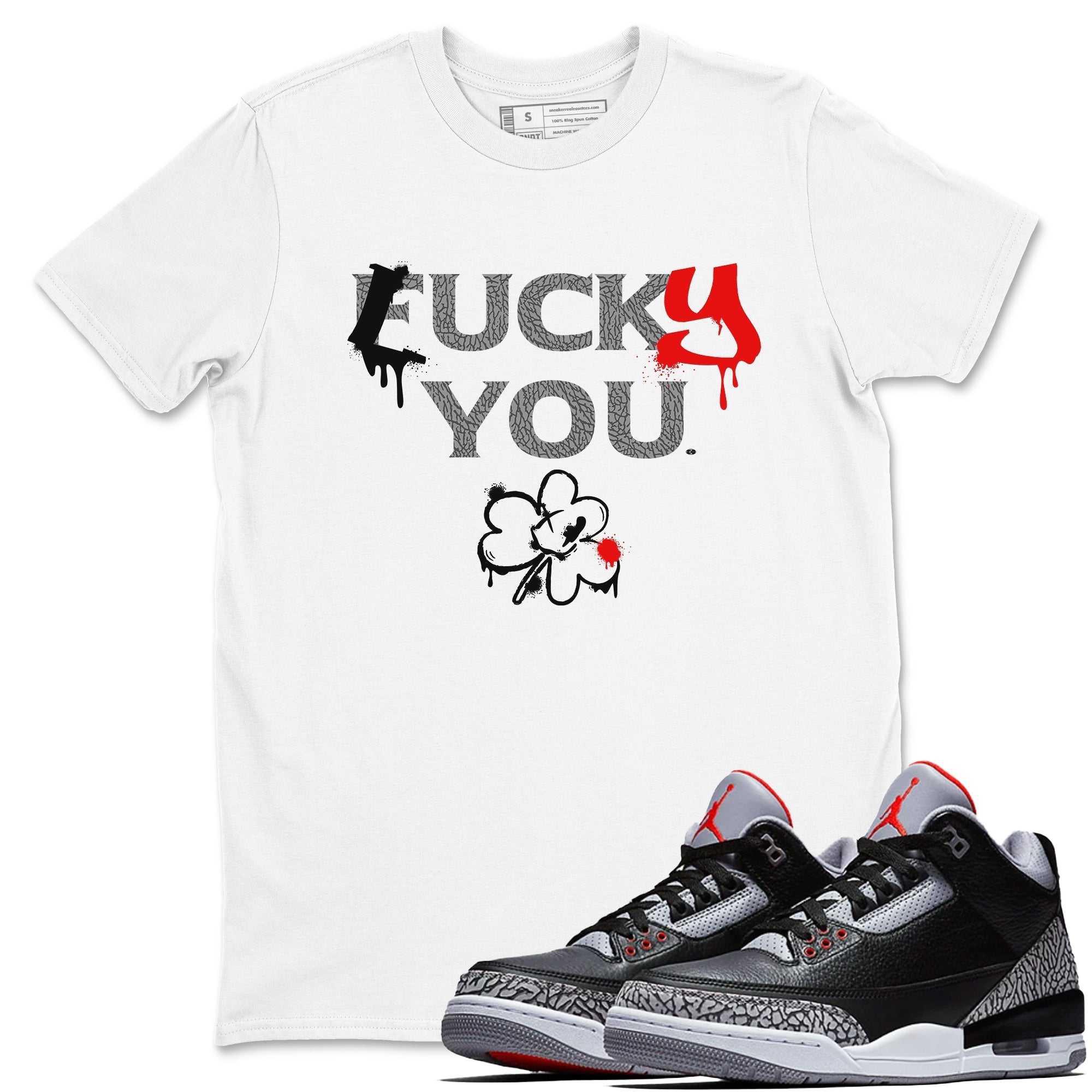 Lucky You snkmatch Tees - Air Jordan 3 Black Cement