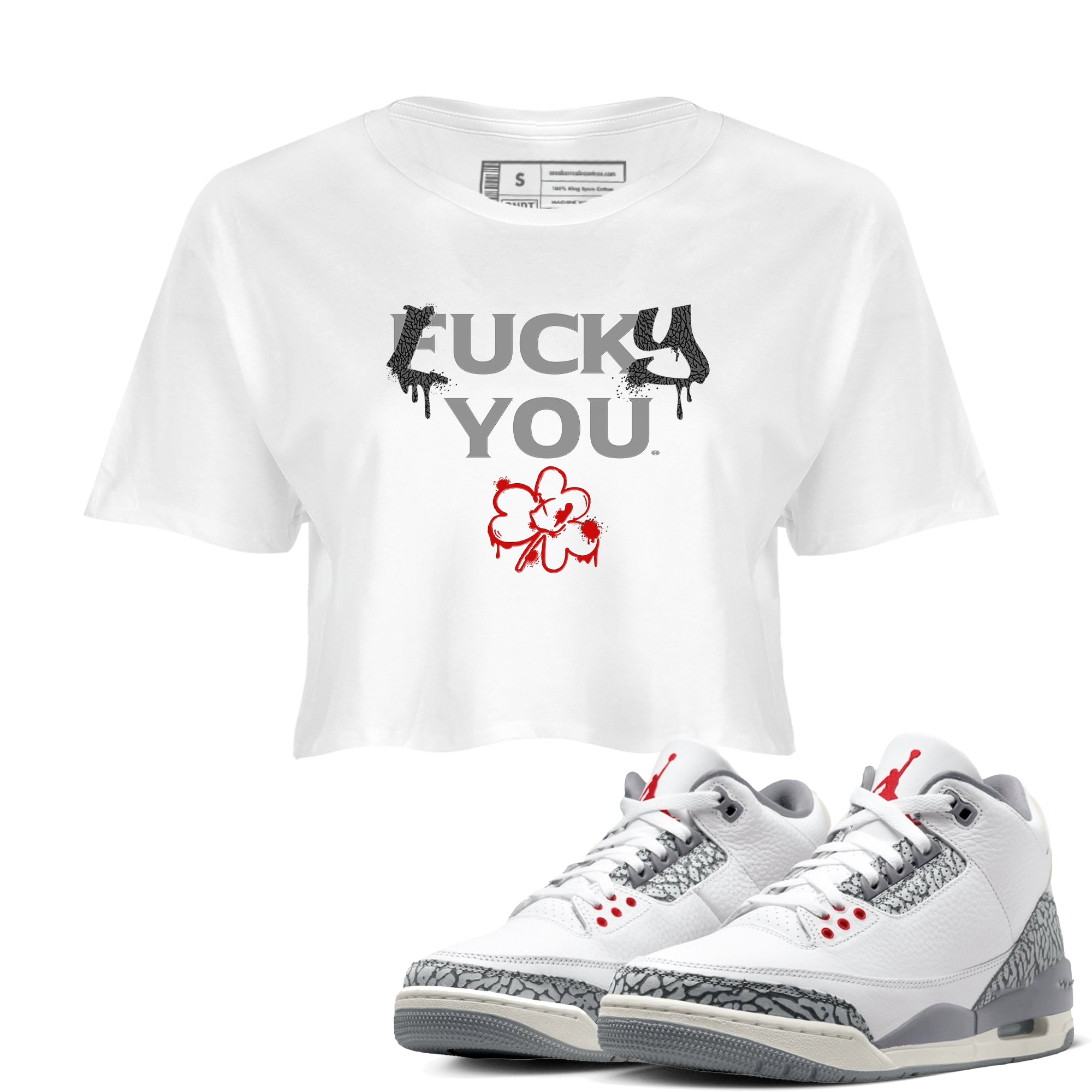 Lucky You snkmatch Women's Top - Air Jordan 3 Cement Grey