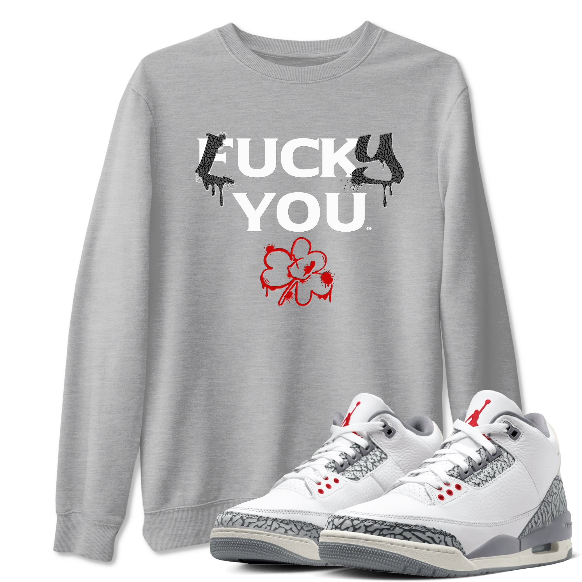 Lucky You snkmatch Tees - Air Jordan 3 Cement Grey