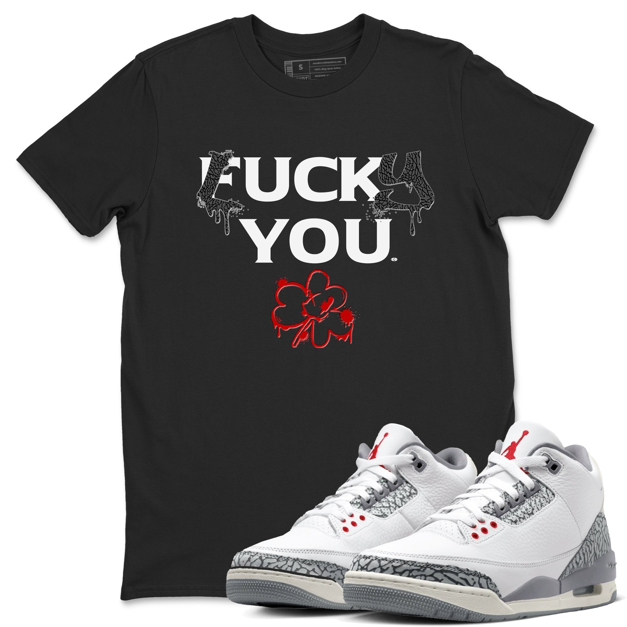 Lucky You snkmatch Tees - Air Jordan 3 Cement Grey
