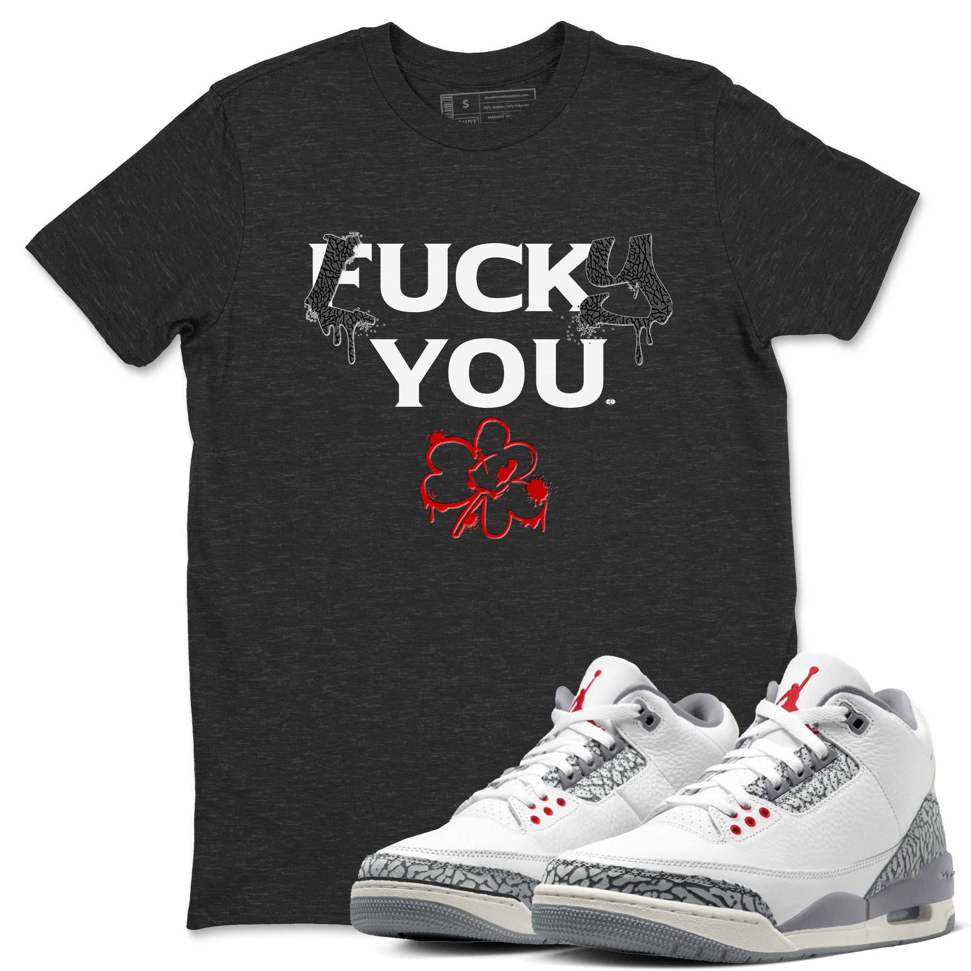 Lucky You snkmatch Tees - Air Jordan 3 Cement Grey