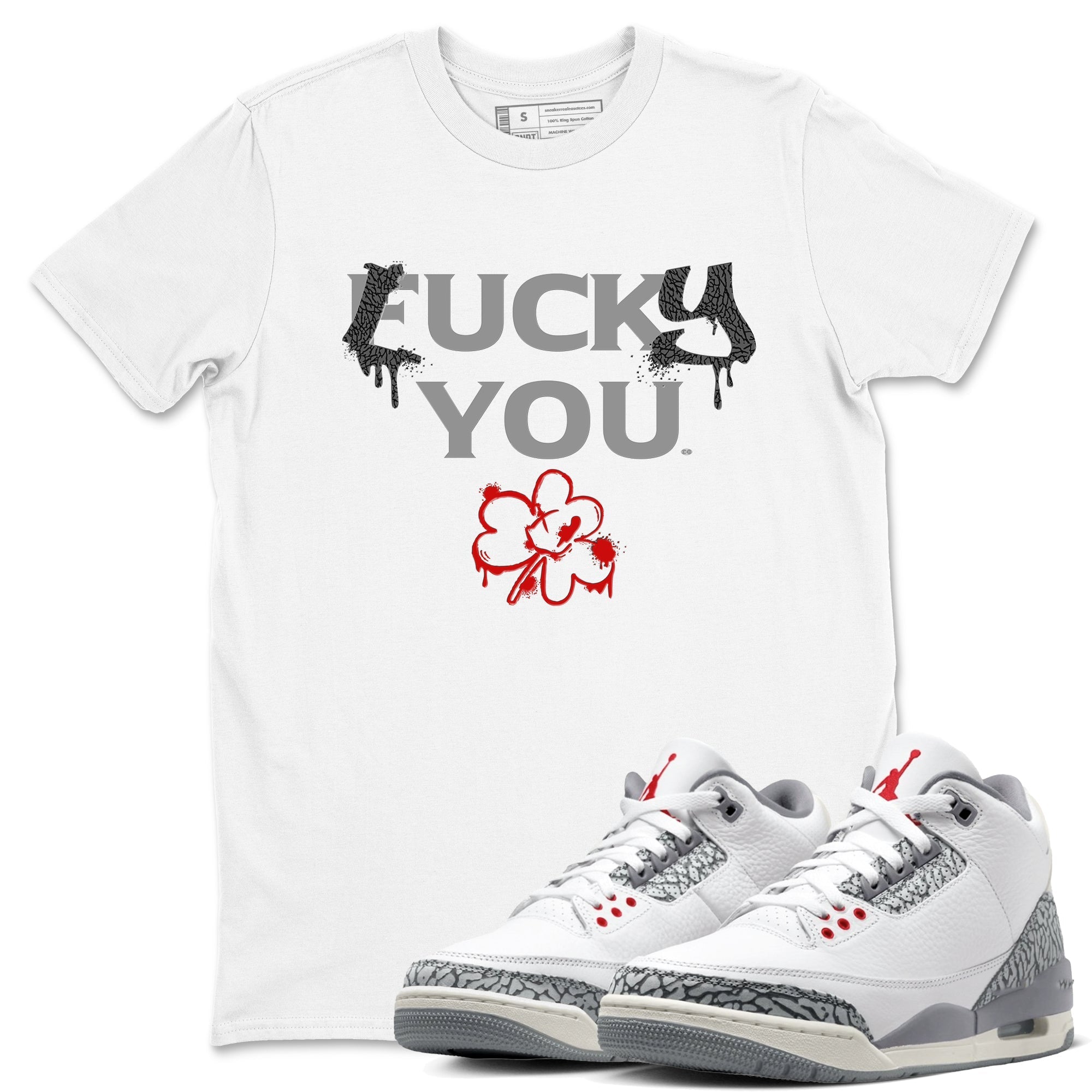Lucky You snkmatch Tees - Air Jordan 3 Cement Grey
