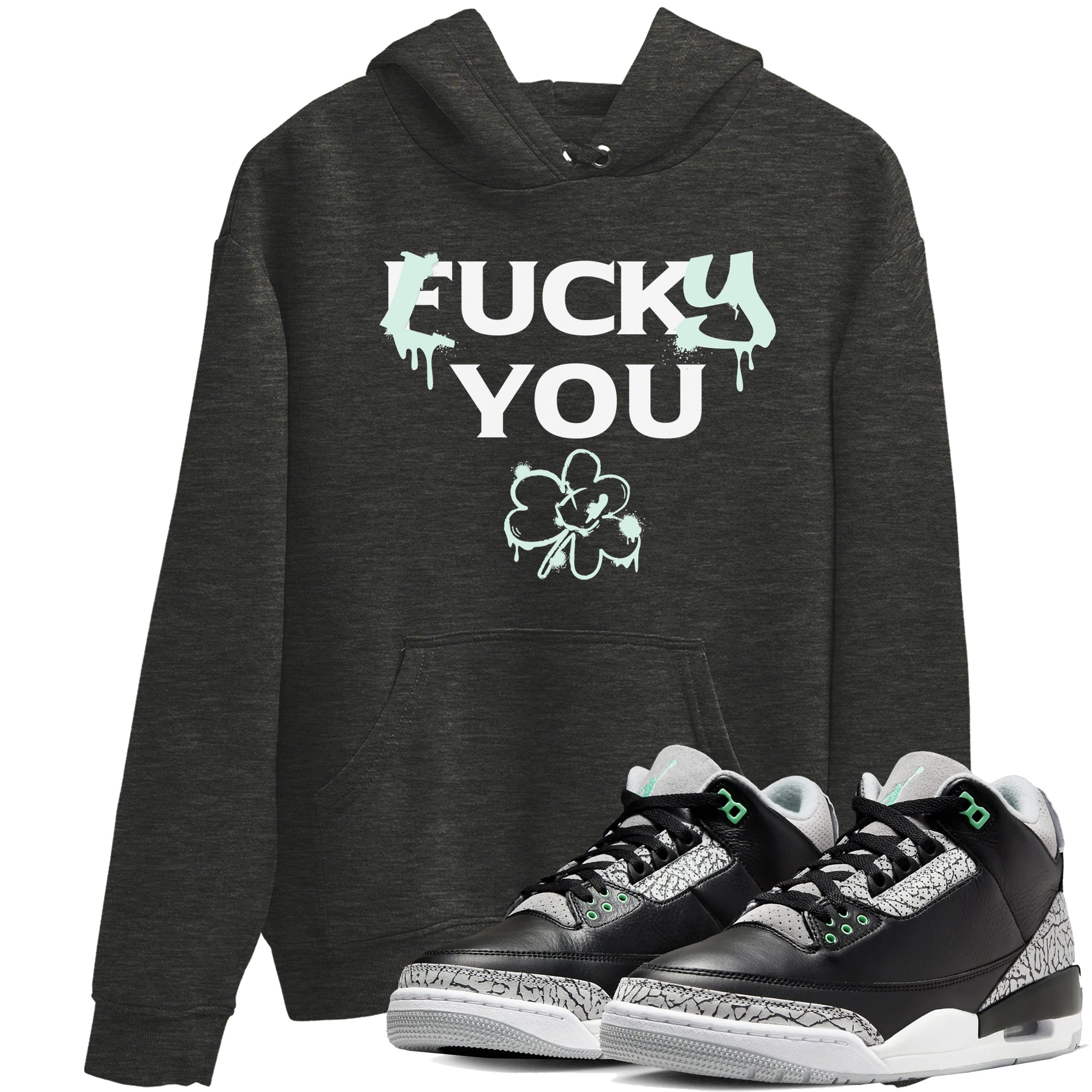 Lucky You snkmatch Tees - Air Jordan 3 Green Glow