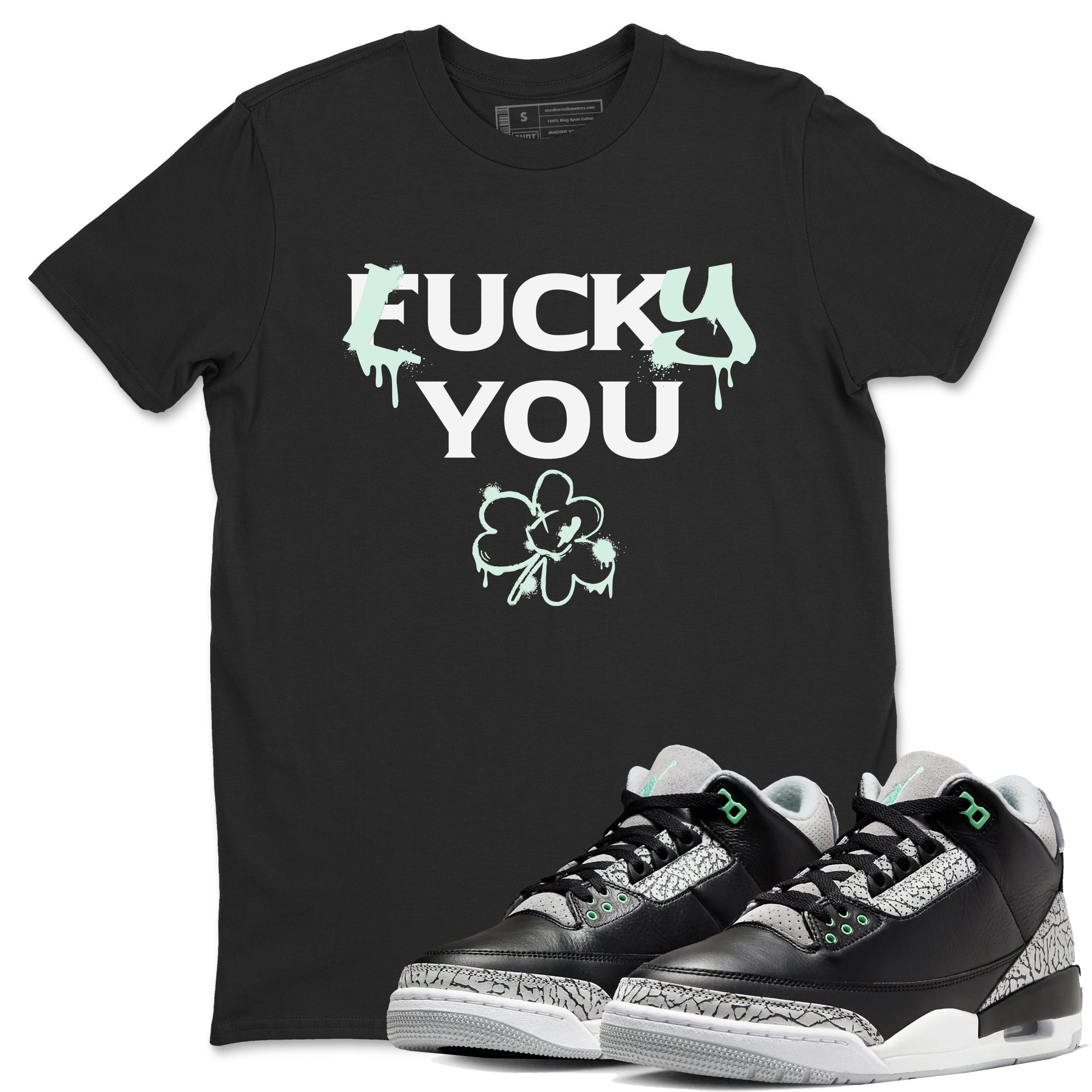 Lucky You snkmatch Tees - Air Jordan 3 Green Glow