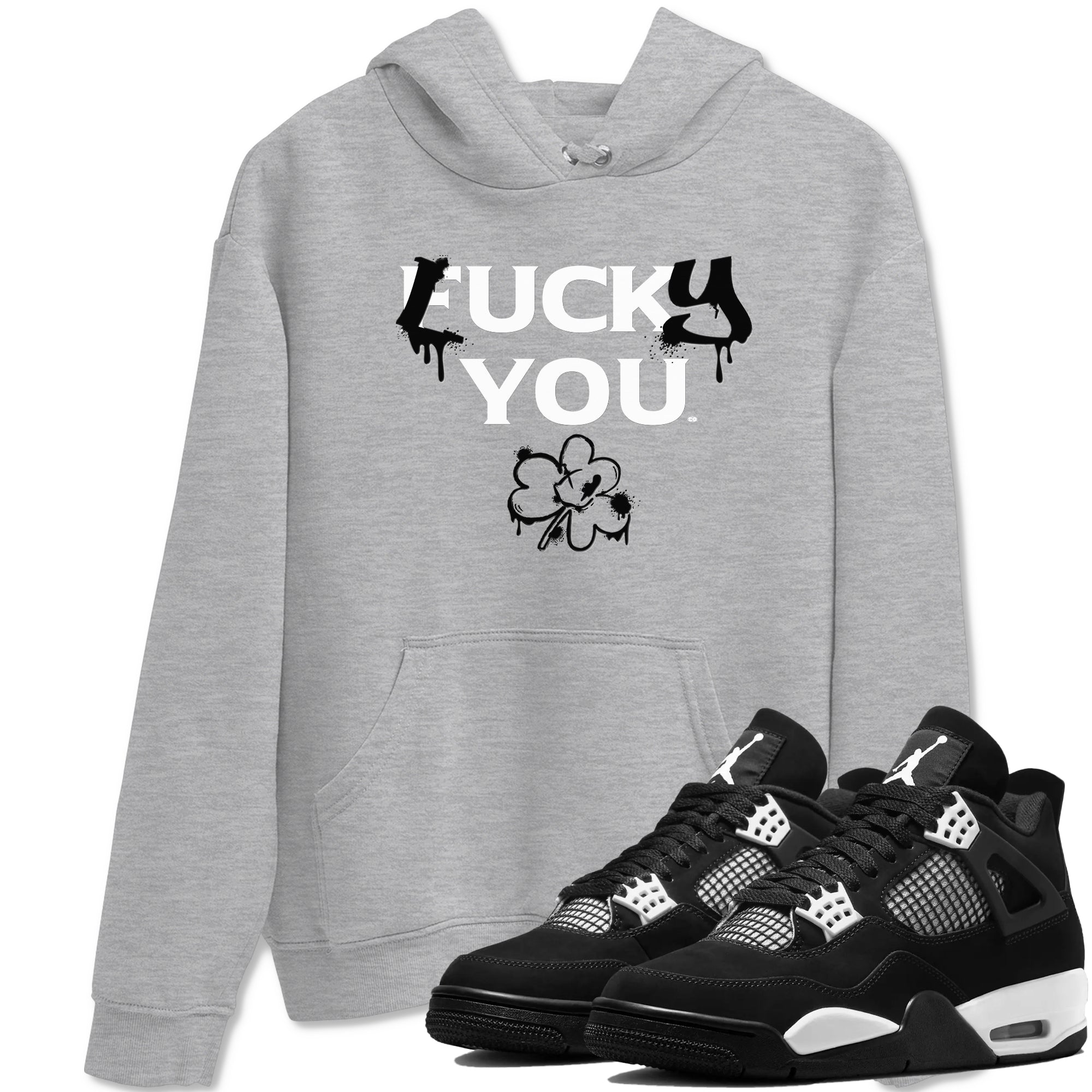 Lucky You snkmatch Tees - Air Jordan 4 White Thunder