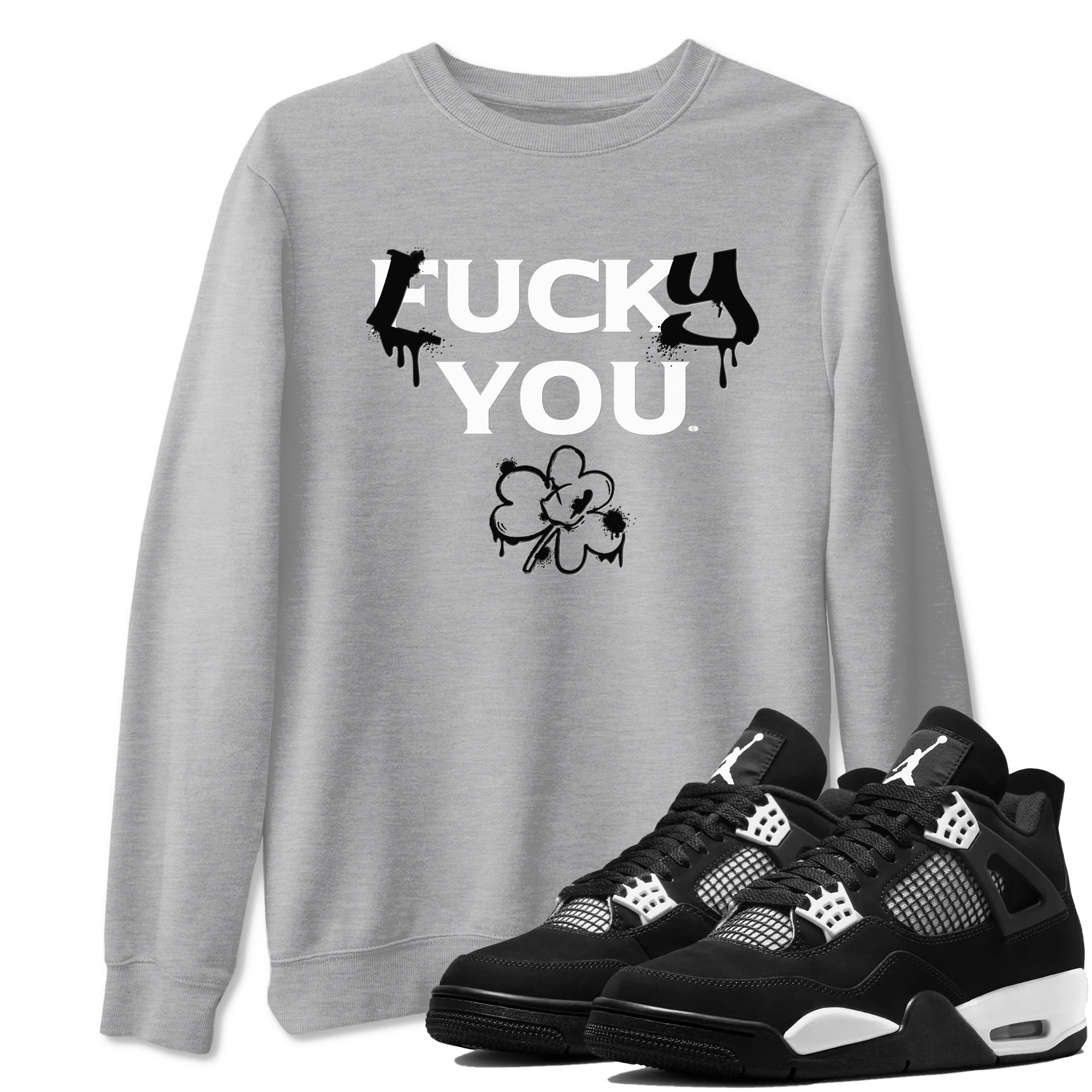 Lucky You snkmatch Tees - Air Jordan 4 White Thunder