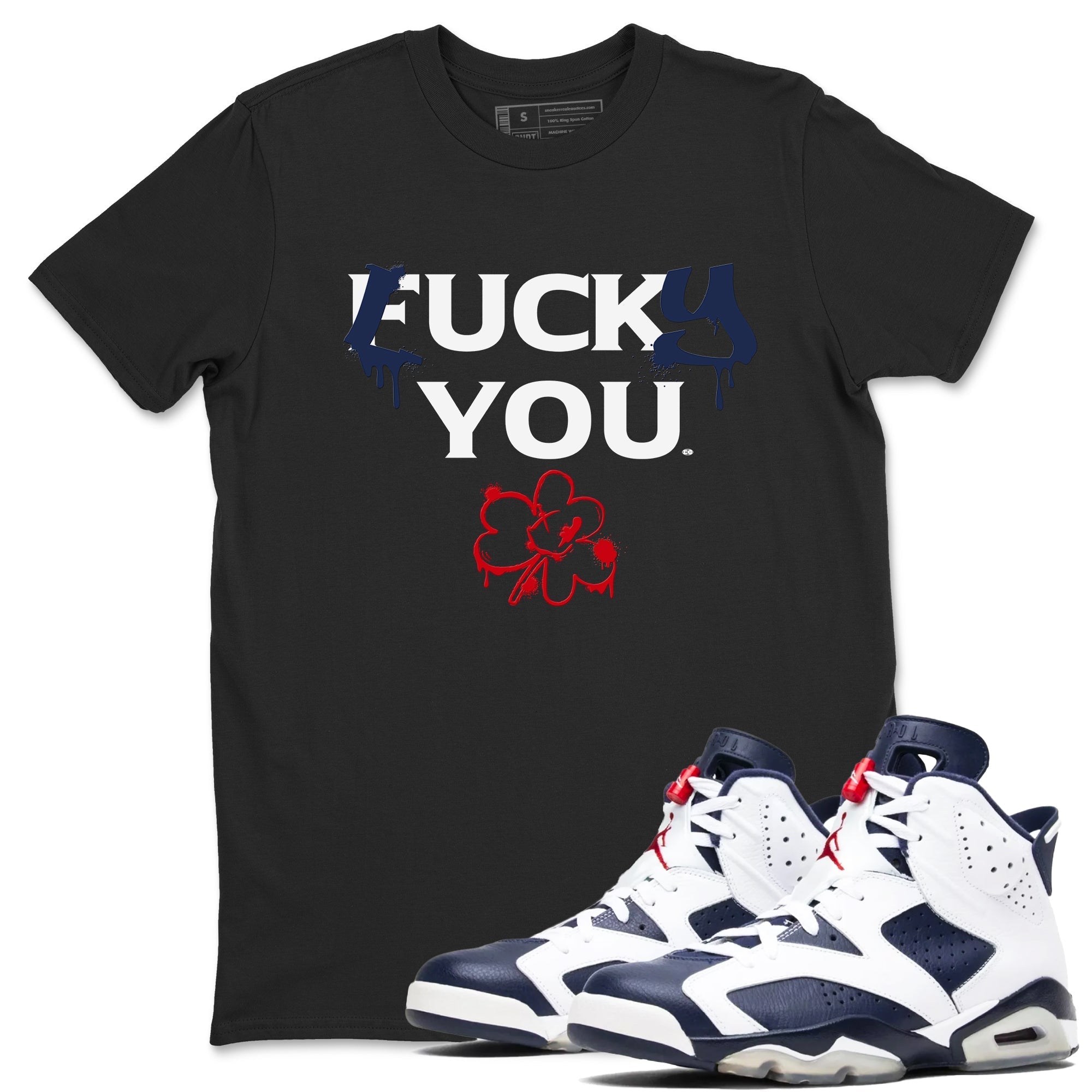 Lucky You snkmatch Tees - Air Jordan 6 White And Midnight Navy