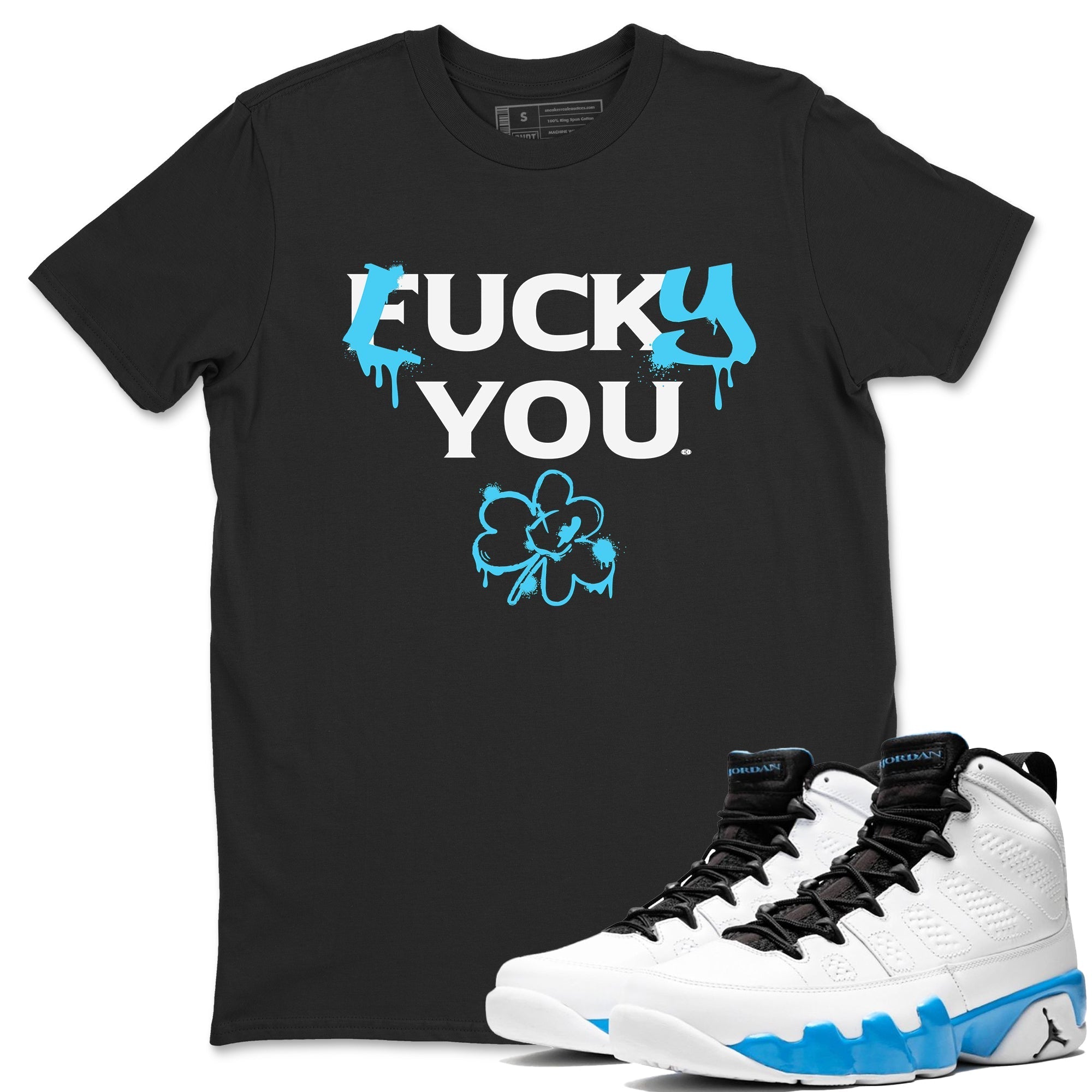 Lucky You snkmatch Tees - Air Jordan 9 Powder Blue