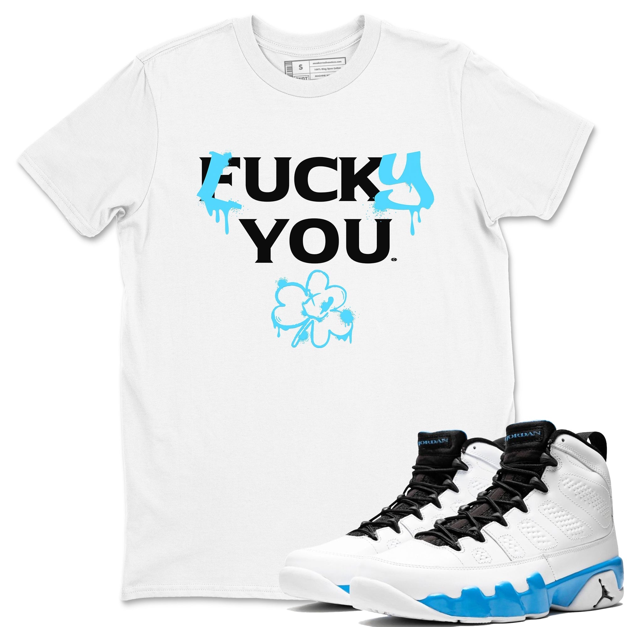 Lucky You snkmatch Tees - Air Jordan 9 Powder Blue