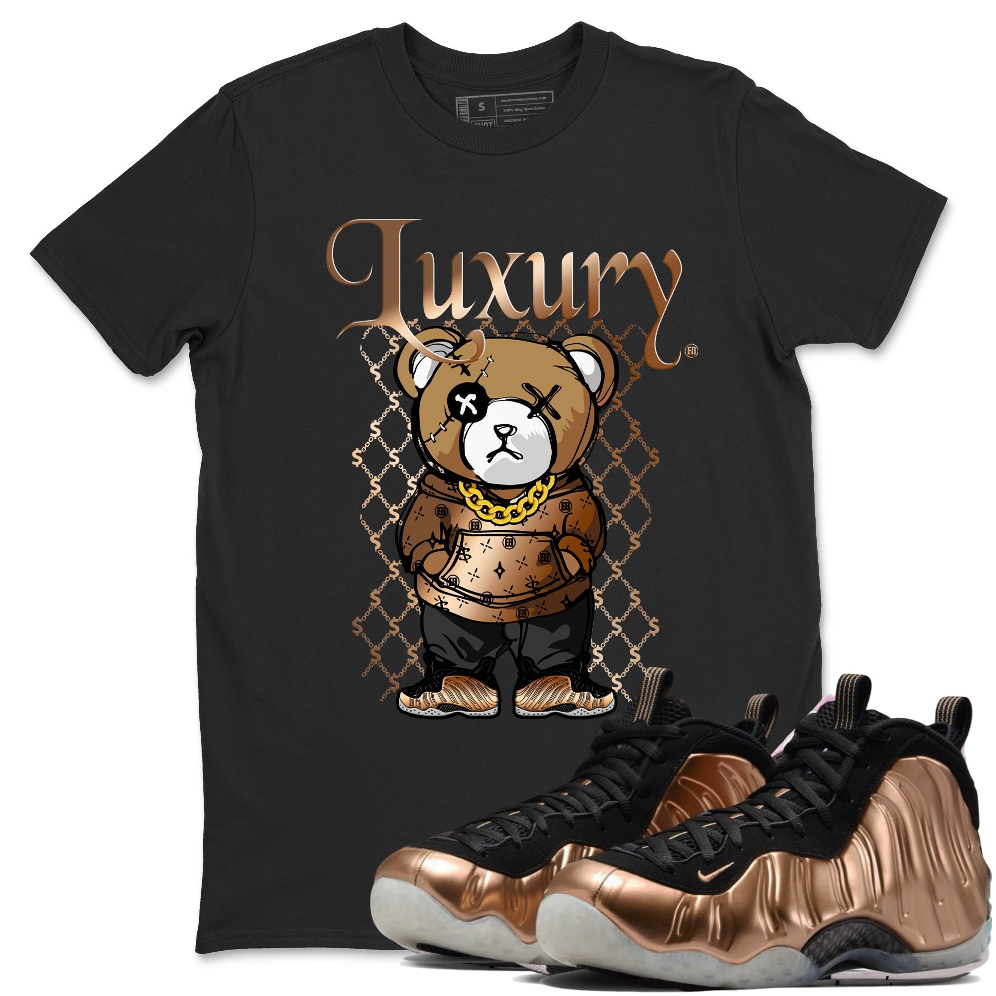 Luxury Bear snkmatch Tees - Air Foamposite One Metallic Copper